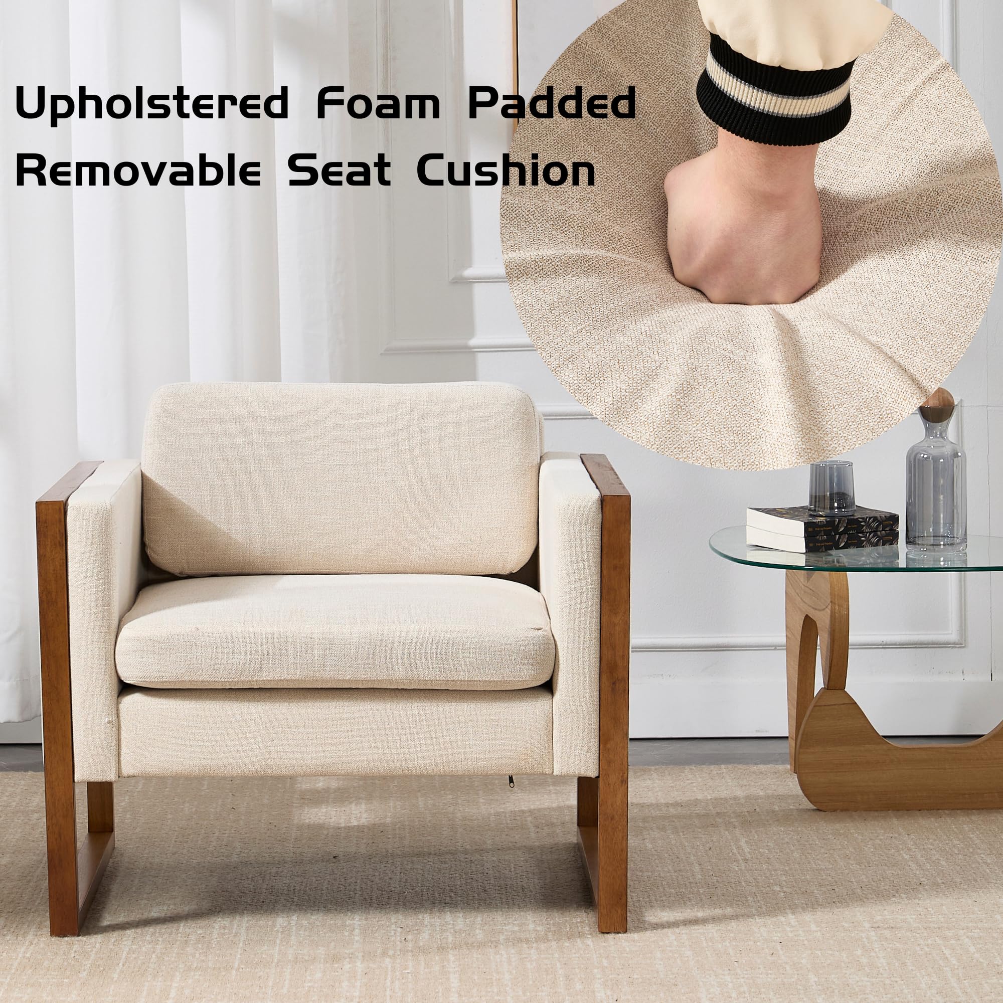EALSON French Country Accent Chair with Brushed Legs 1 PCS - XX080AC