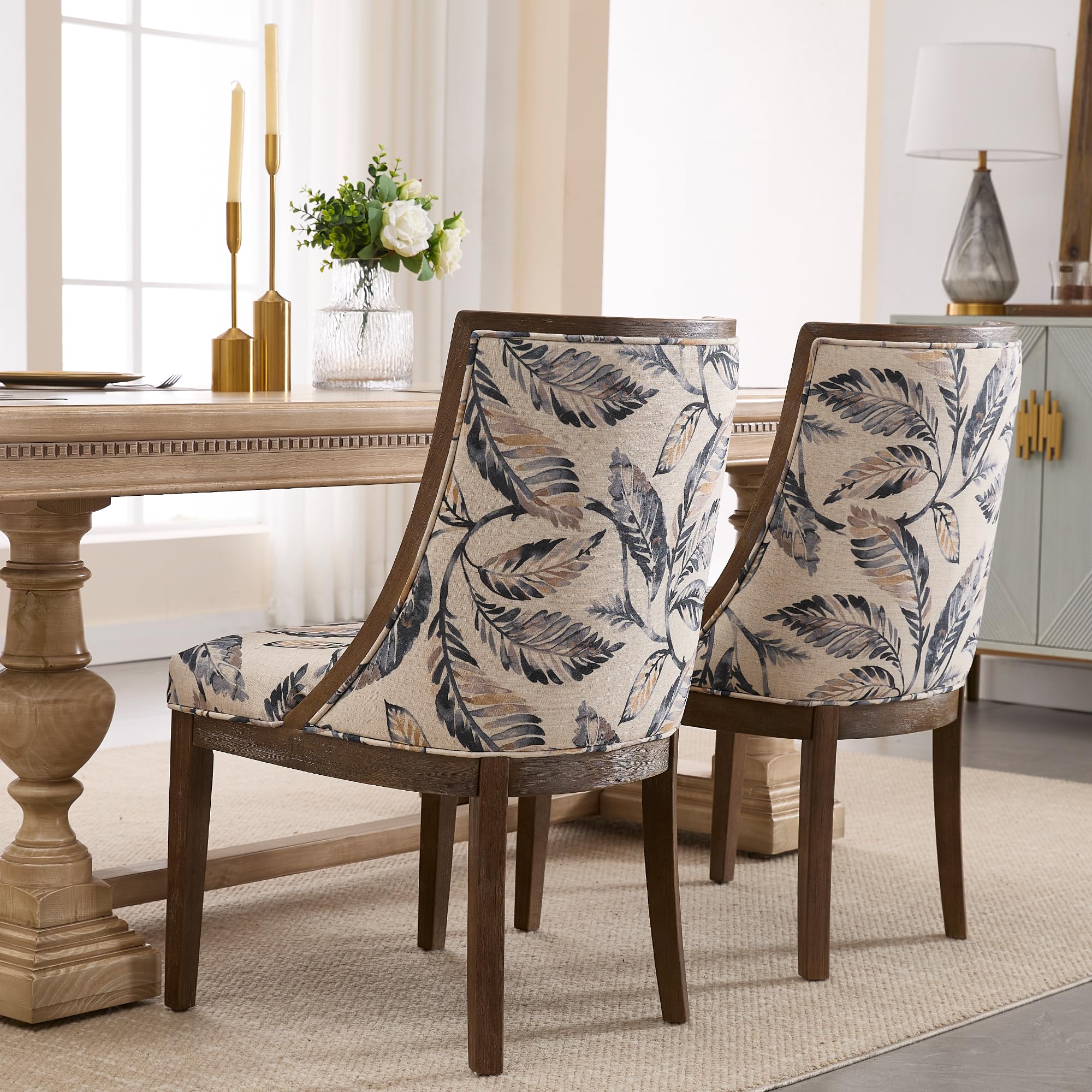 Kmax Farmhouse Curved High Back Dining Chairs Set of 2 - 02111DC