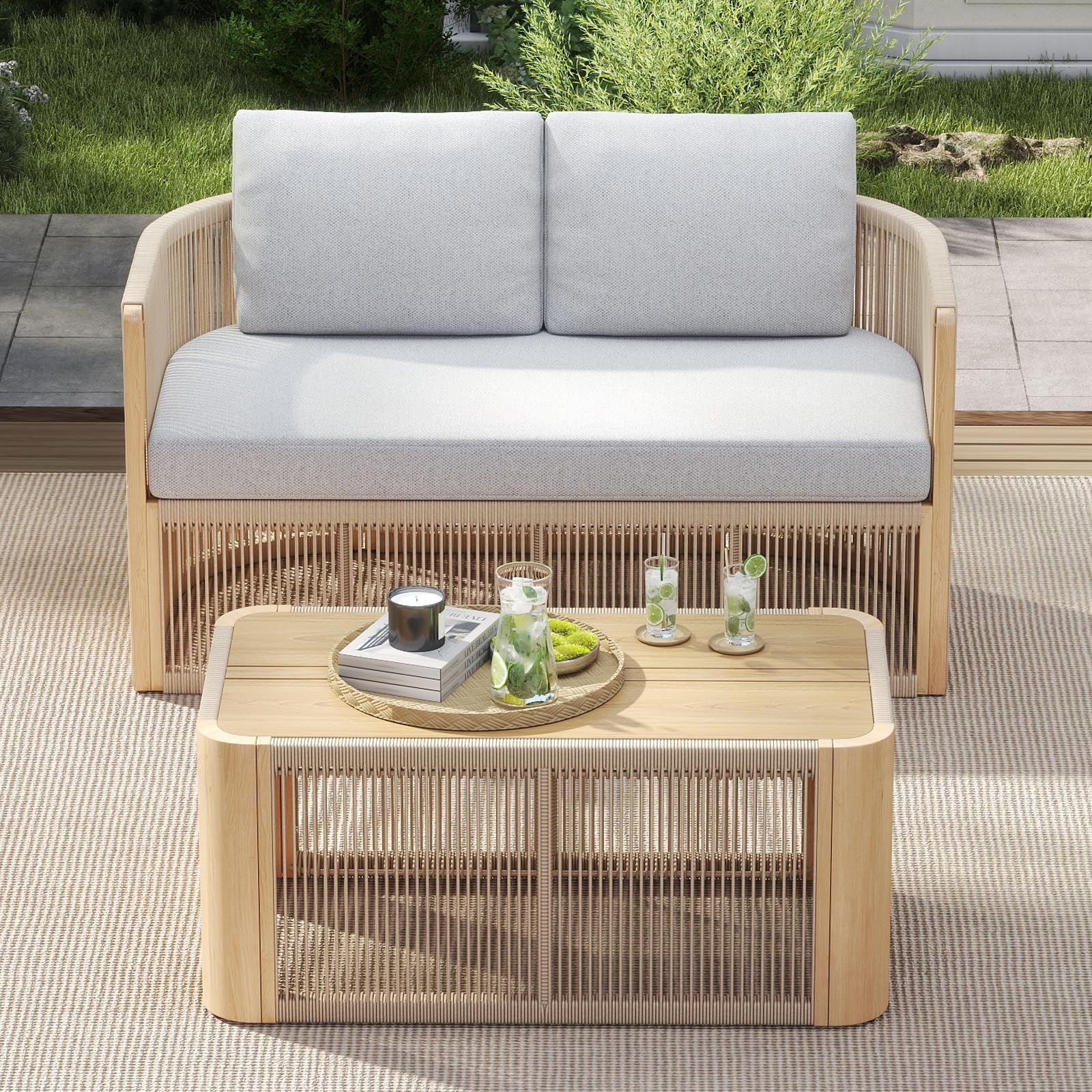 Janoray Woven Rope Outdoor Armchair Set of 2 - 1621AC