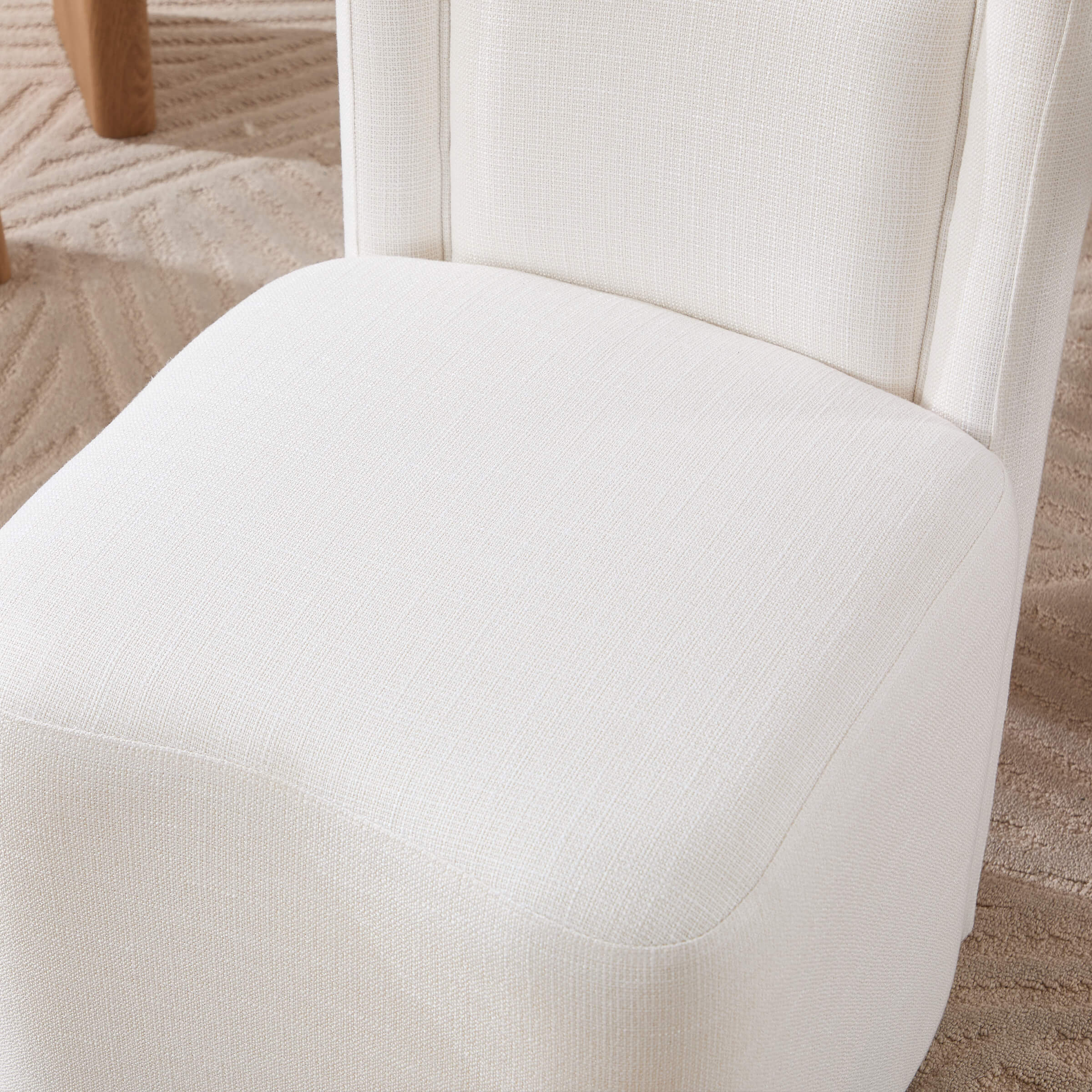 White chair seat close-up