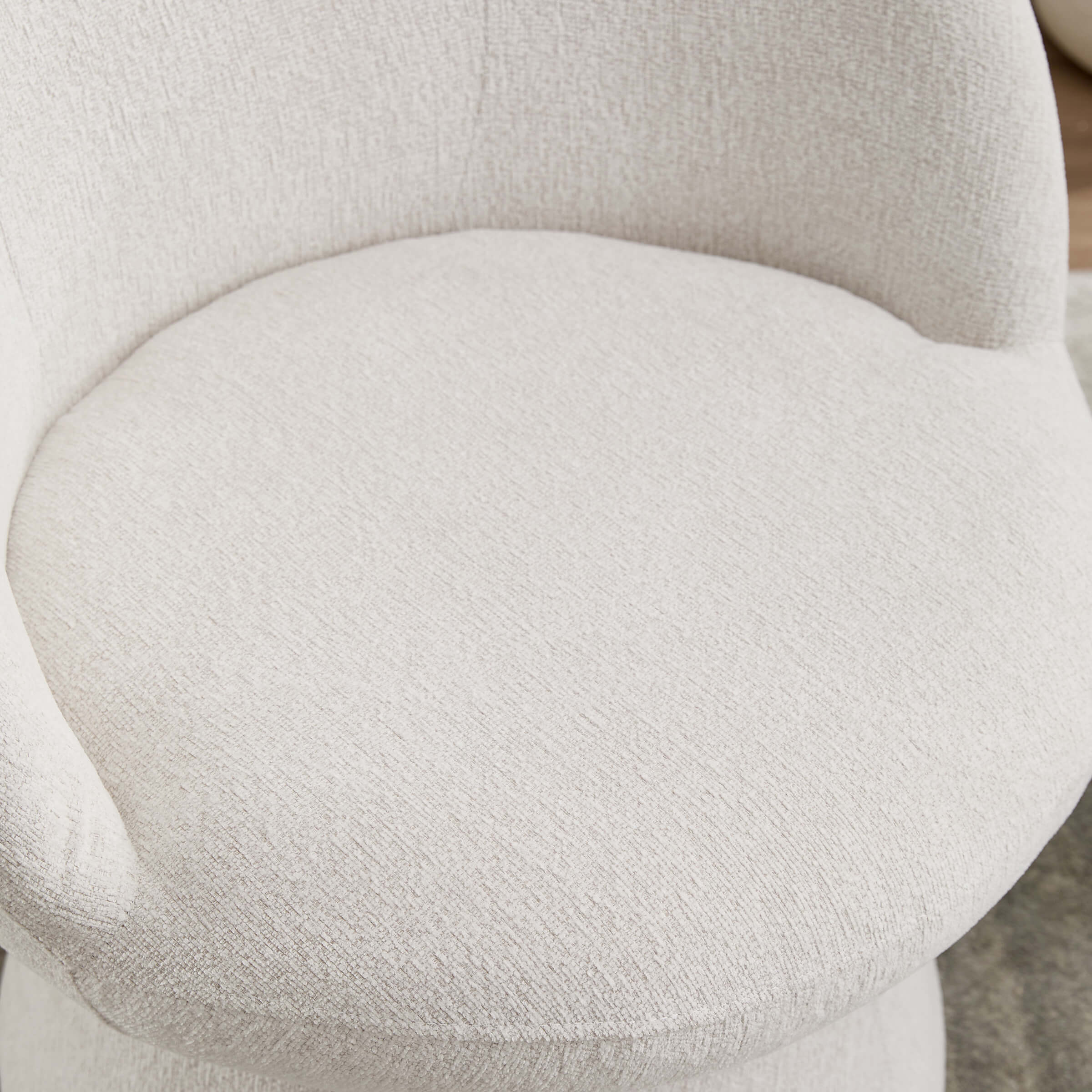white seat cushion close-up