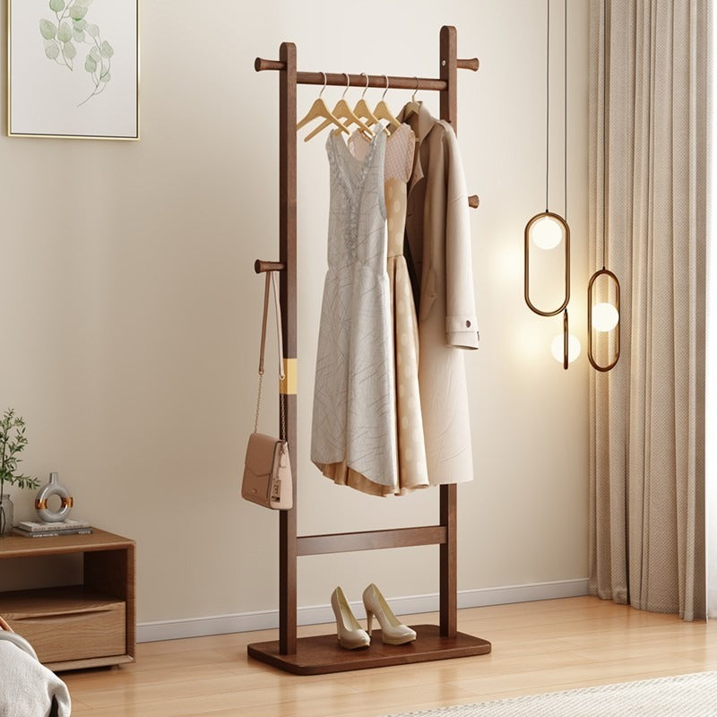 71" H Solid Rubber Wood Coat Rack Freestanding Hanger Stand