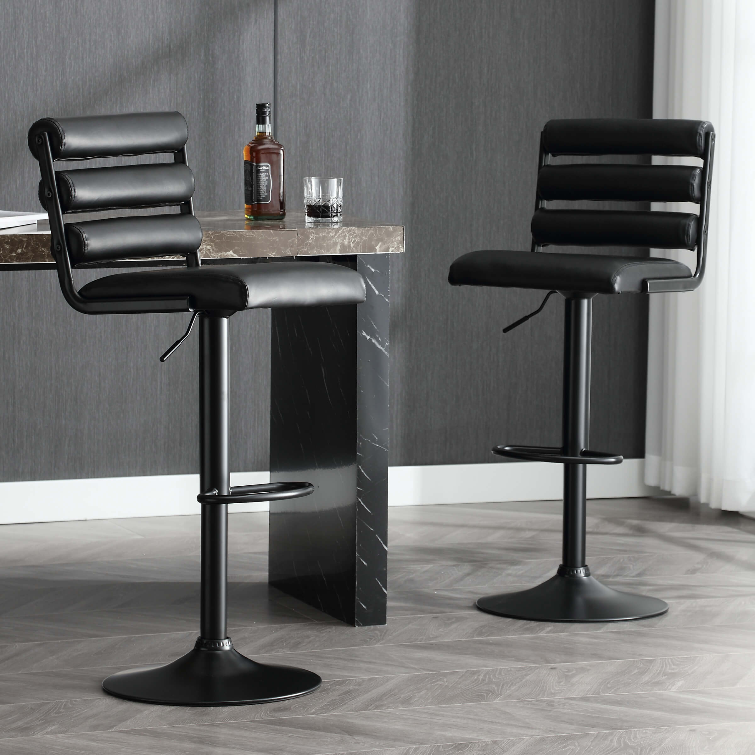 EALSON Glam Adjustable Swivel Bar Stools Set of 2 - 1715AB