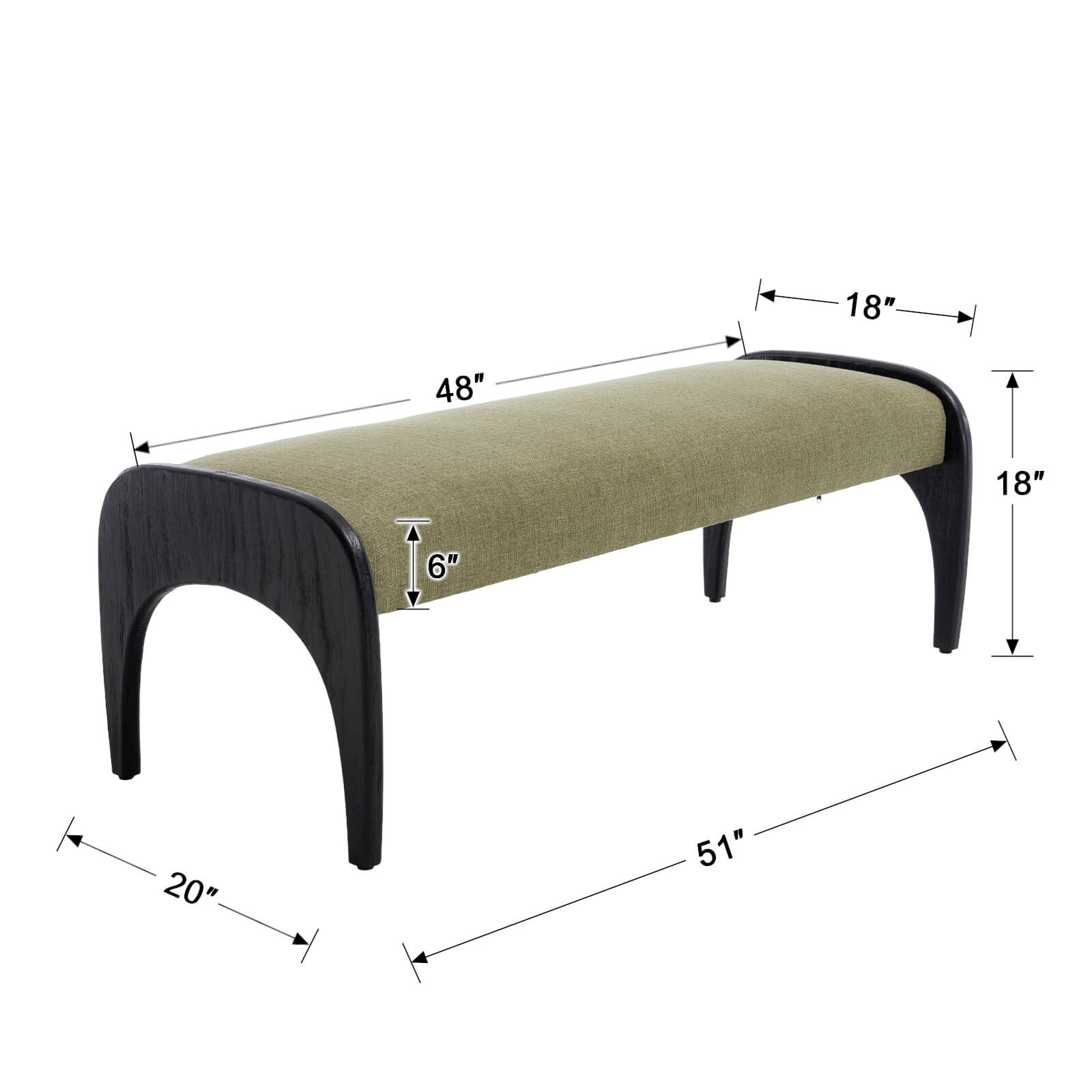KMAX Wooden Frame Soft Bench - 2694BH