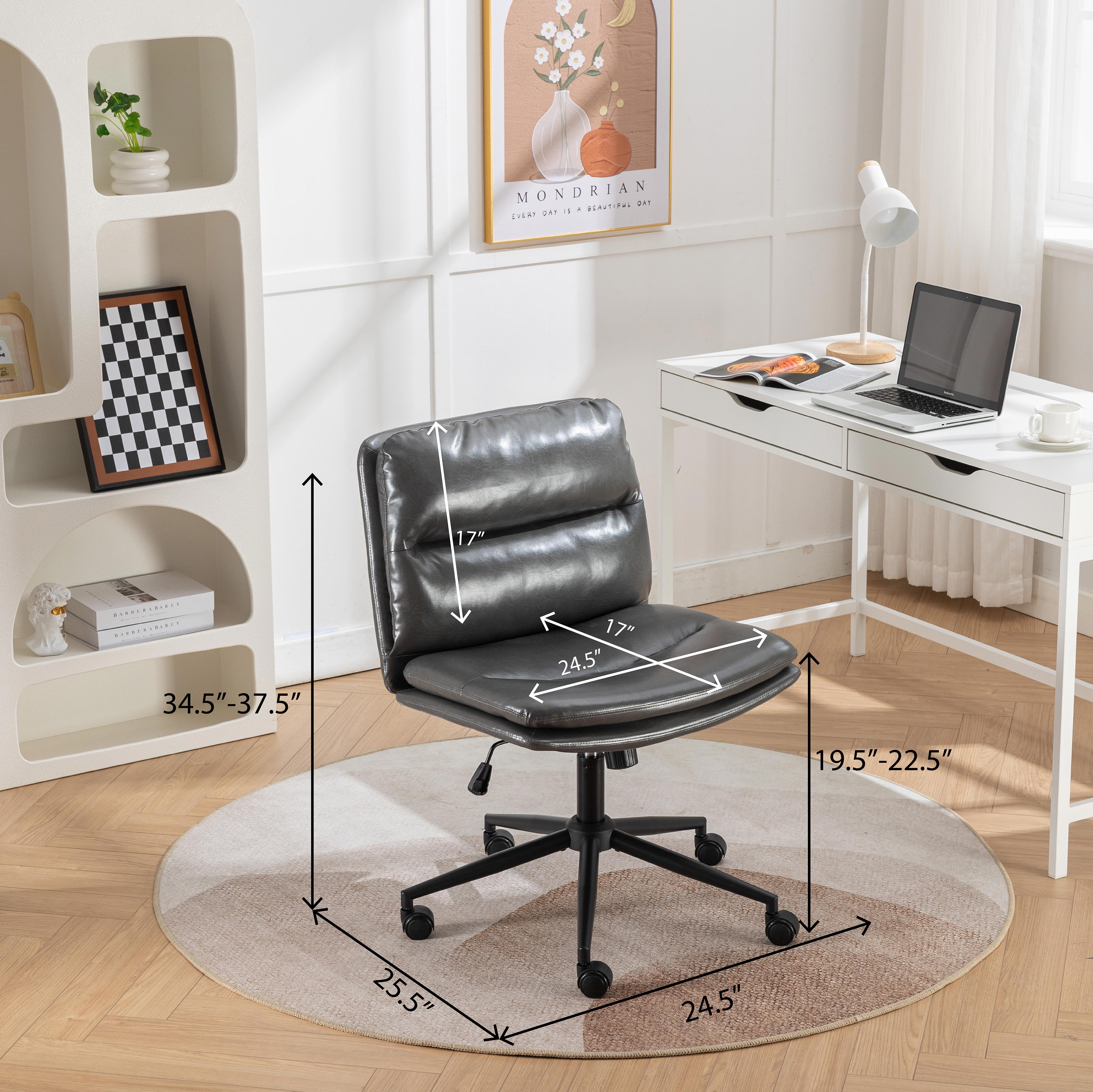 Adjustable Swivel Criss-Cross Chair with Wide Seat