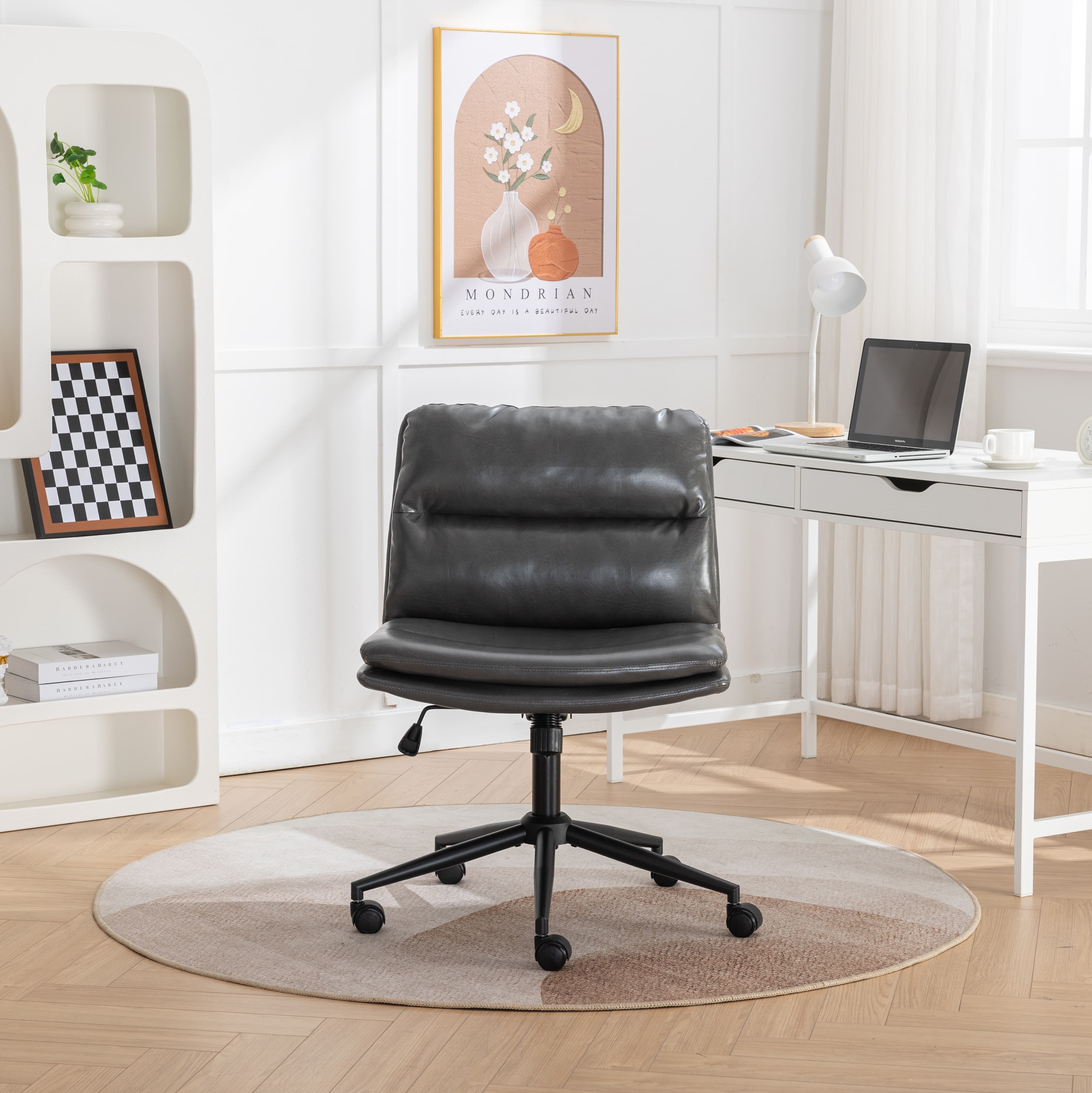 Adjustable Swivel Criss-Cross Chair with Wide Seat