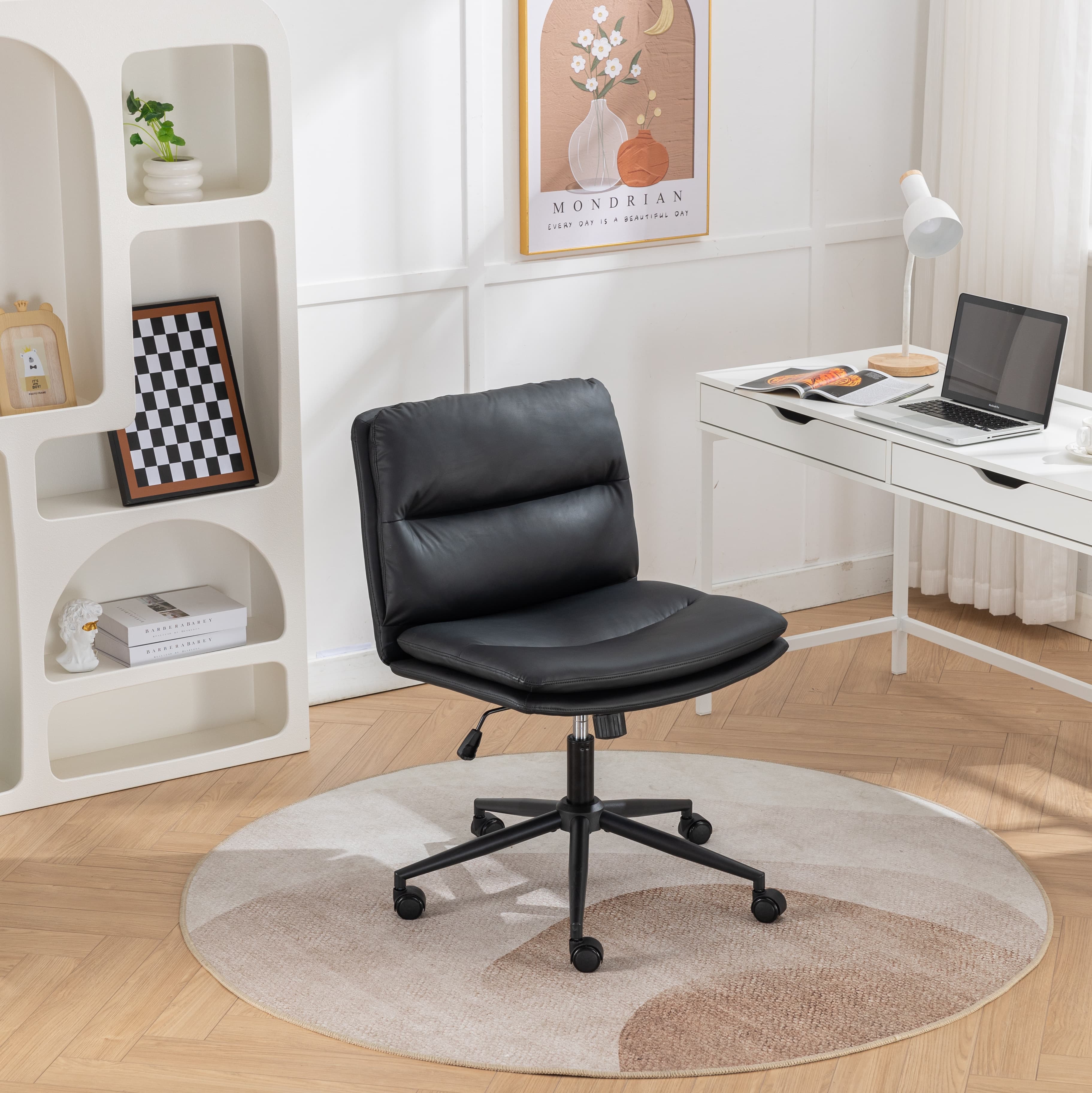 Adjustable Swivel Criss-Cross Chair with Wide Seat