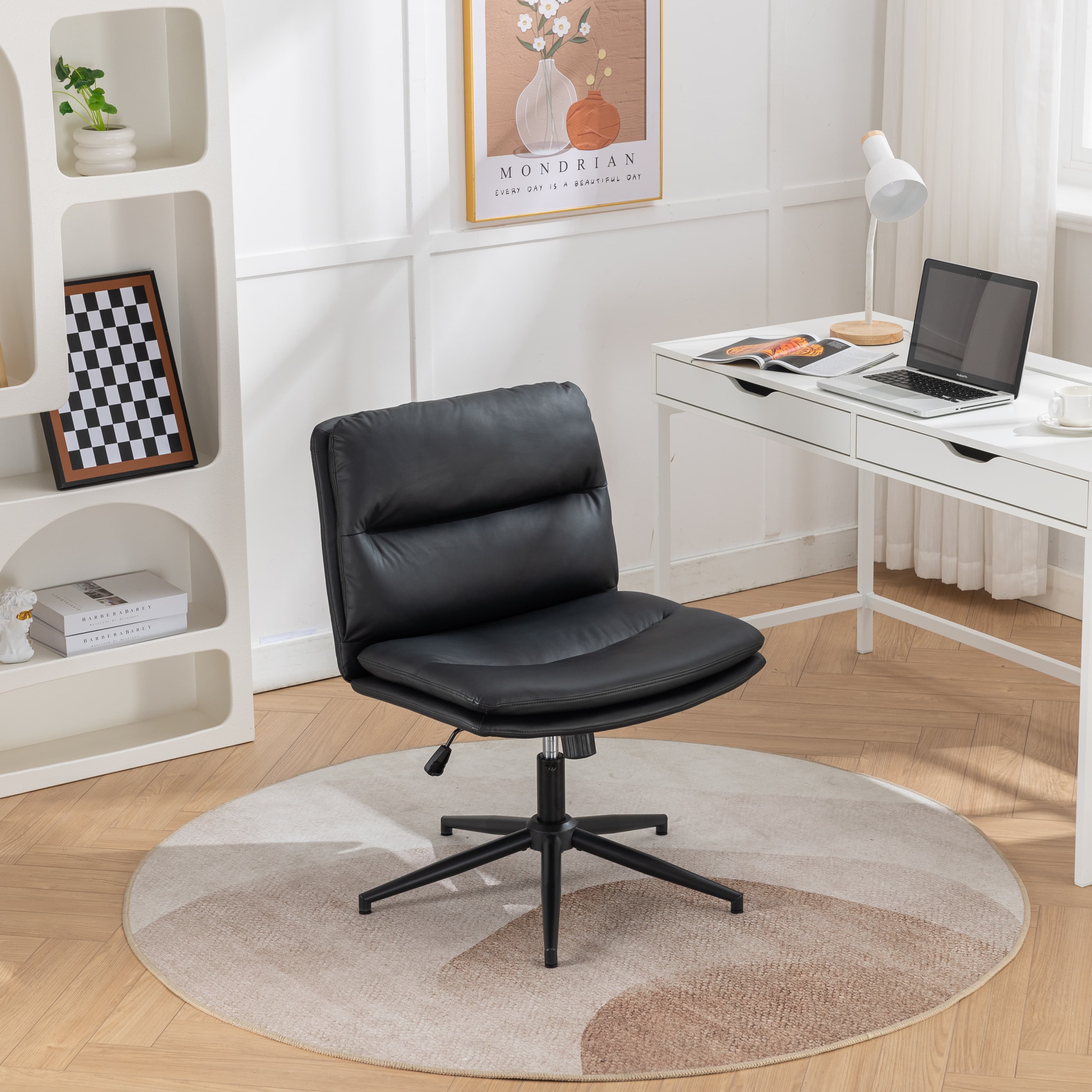 Adjustable Swivel Criss-Cross Chair with Wide Seat