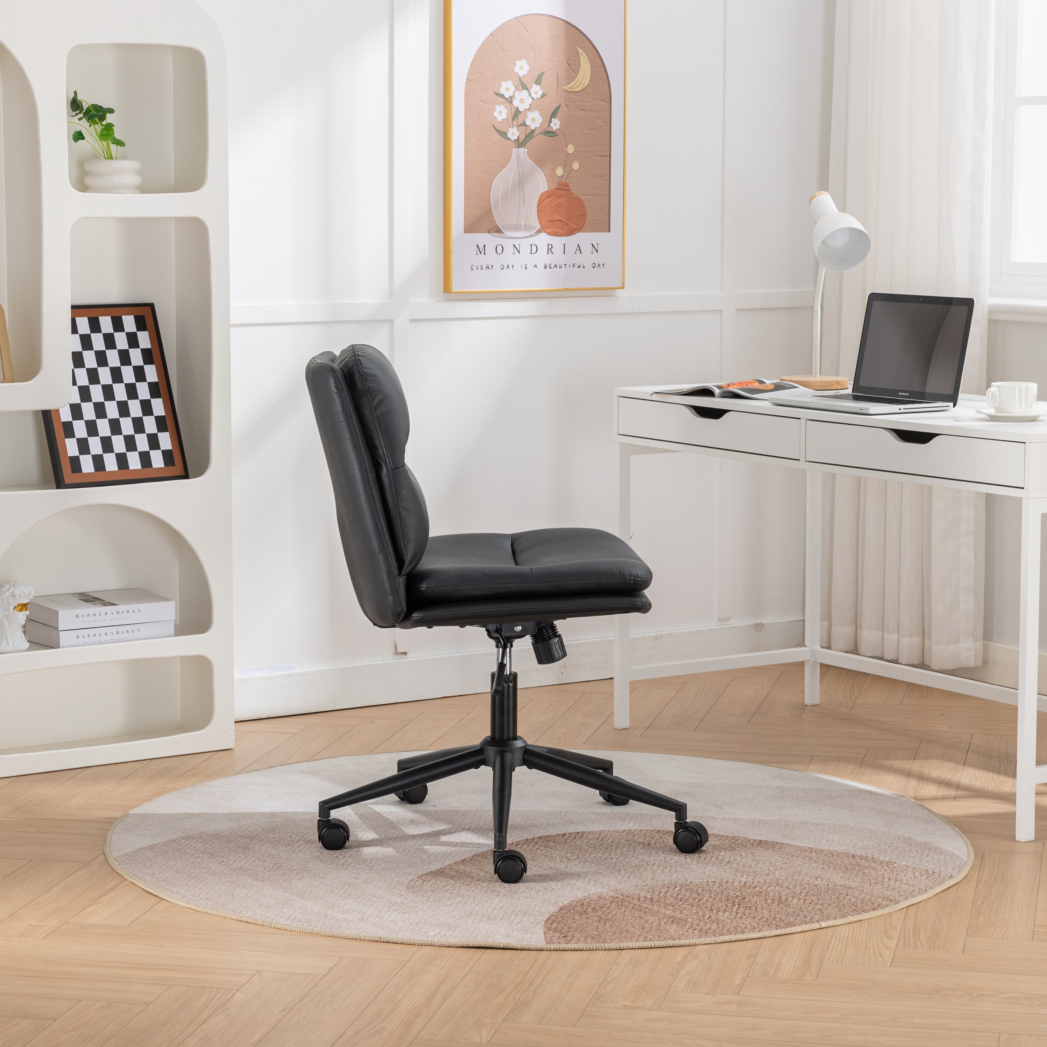 Adjustable Swivel Criss-Cross Chair with Wide Seat
