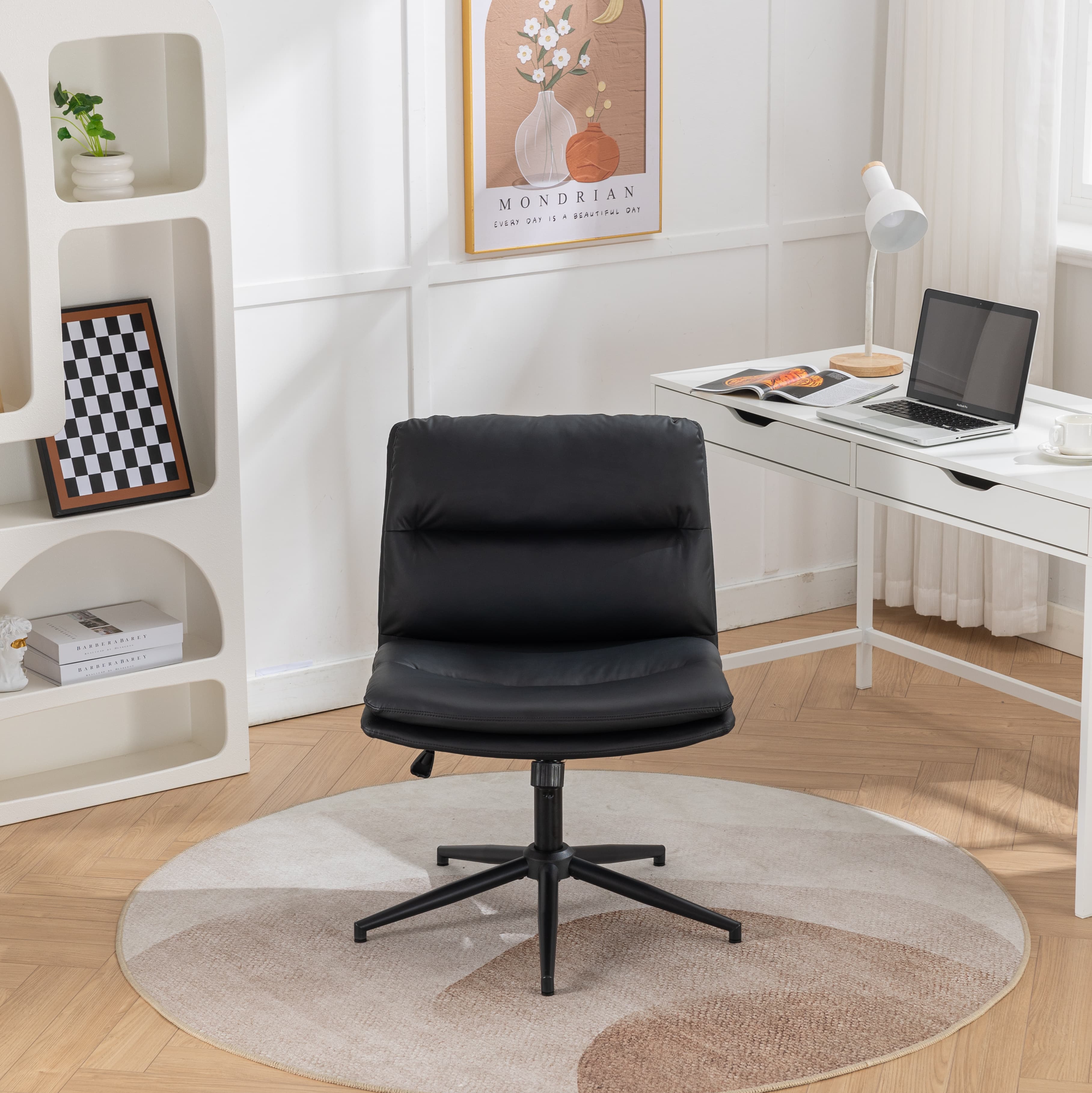 Adjustable Swivel Criss-Cross Chair with Wide Seat