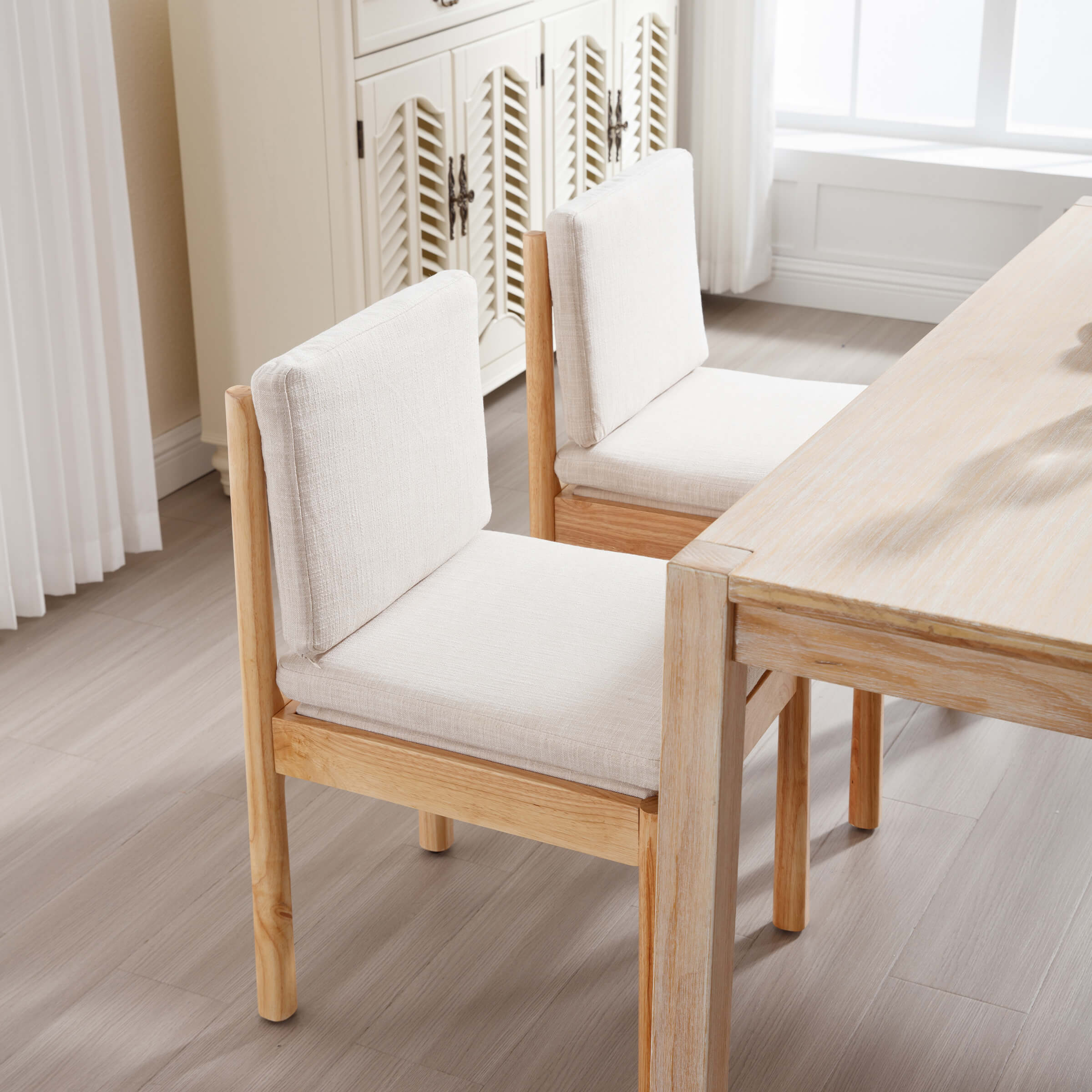Armless Wood Dining Chairs Set of 2 - 1965DC