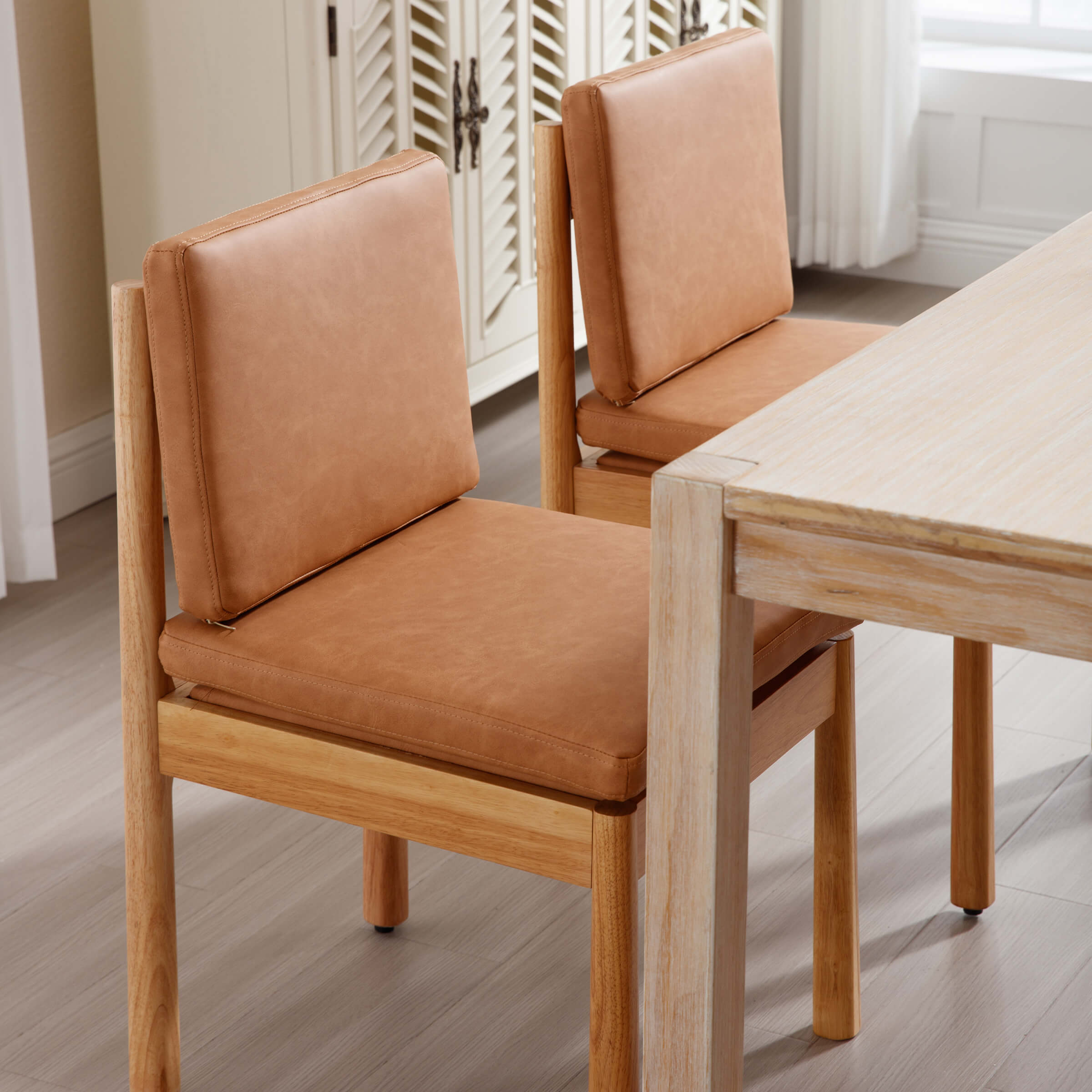 Armless Wood Dining Chairs Set of 2 - 1965DC