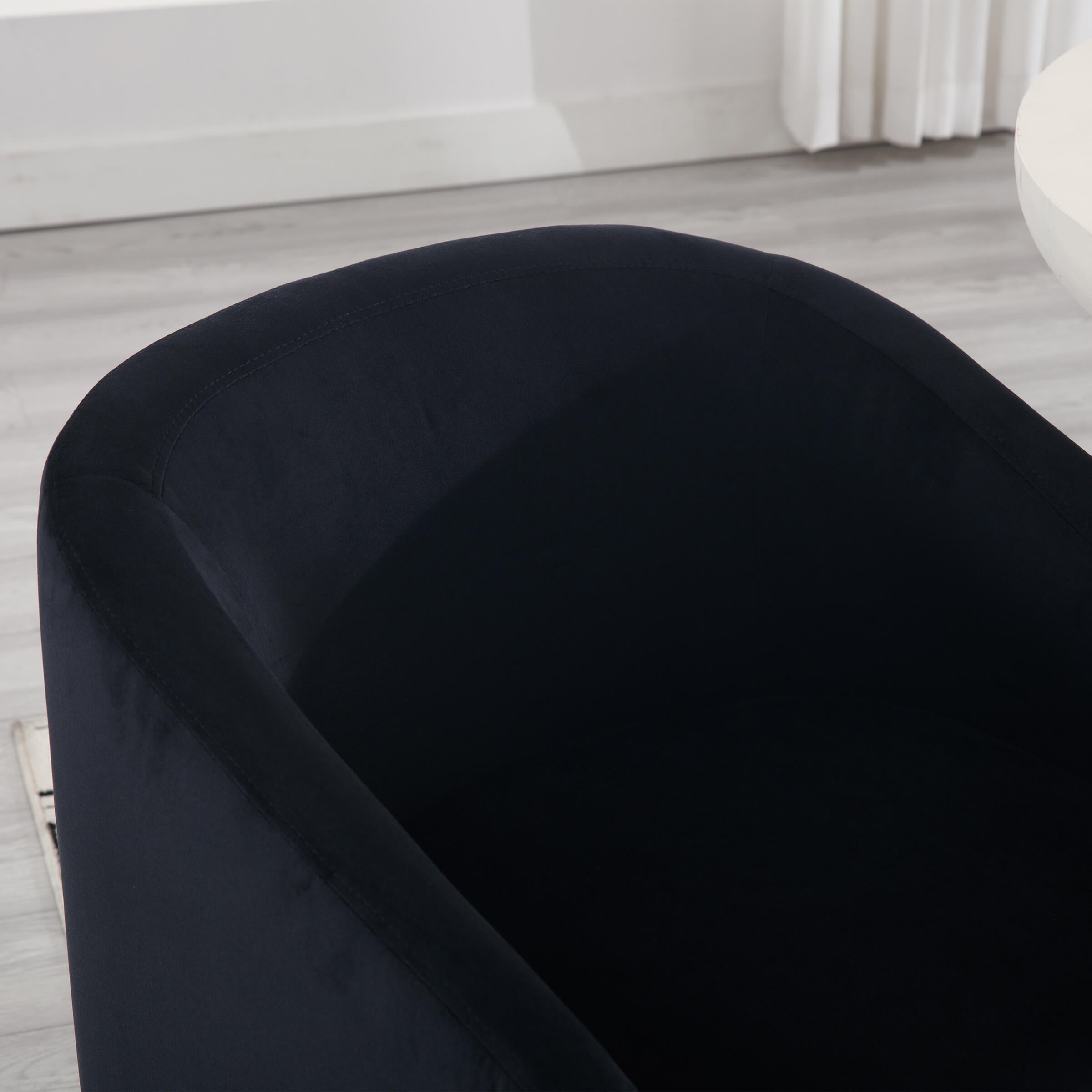 CIMOTA Black Barrel Dining Chairs with Swivel Casters 1 PCS - X297