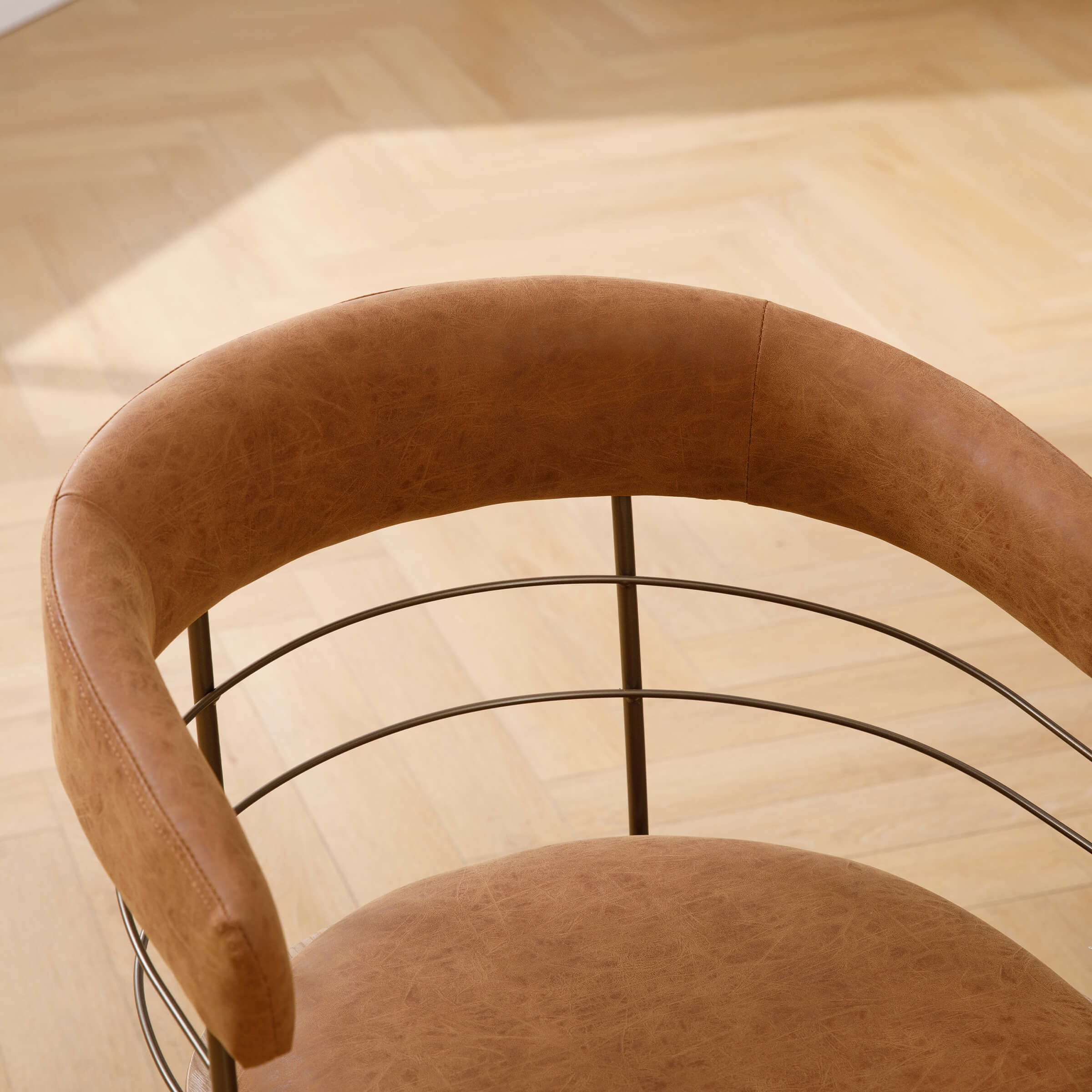 ROCITY Bronze Metal Legs Dining Chairs Set of 2 - 6366DC