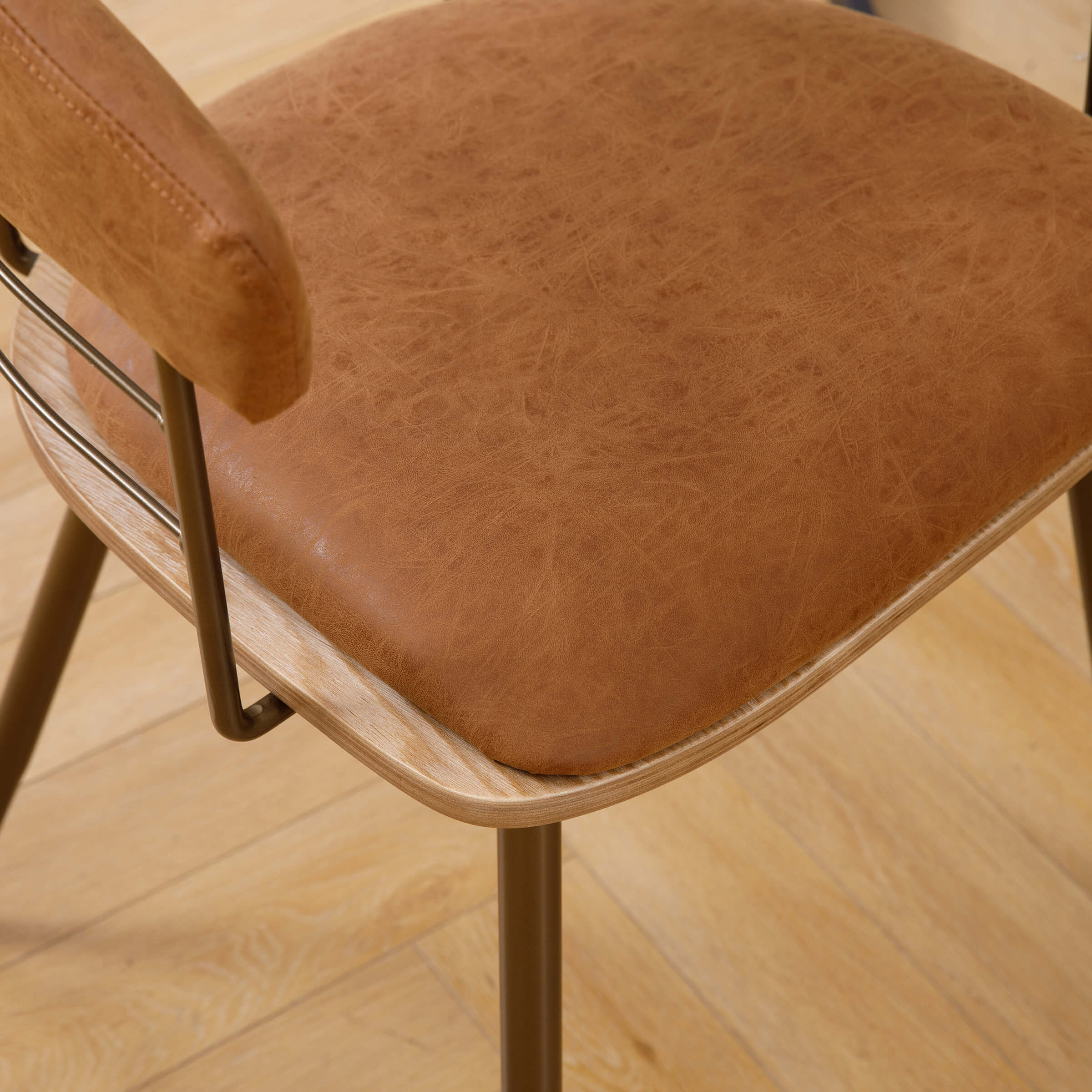 ROCITY Bronze Metal Legs Dining Chairs Set of 2 - 6366DC