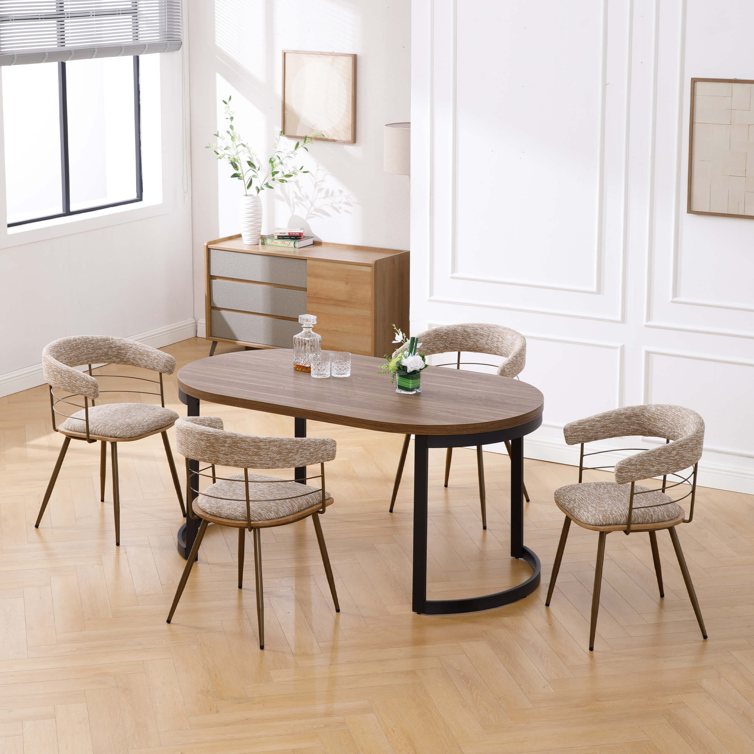 ROCITY Bronze Metal Legs Dining Chairs Set of 2 - 6366DC