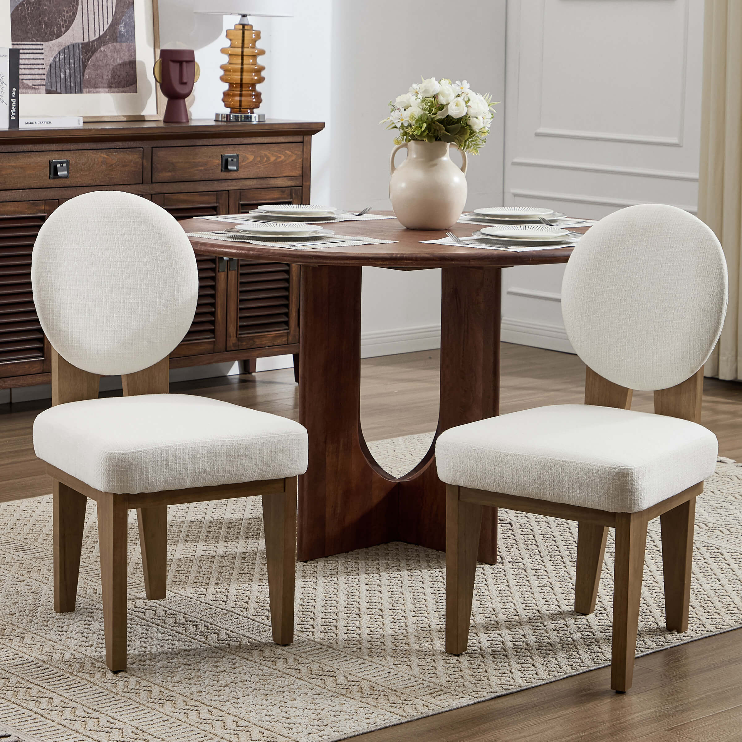 ZH4YOU Mid-Century Modern Walnut Dining Chairs Set of 2 - 10090DC