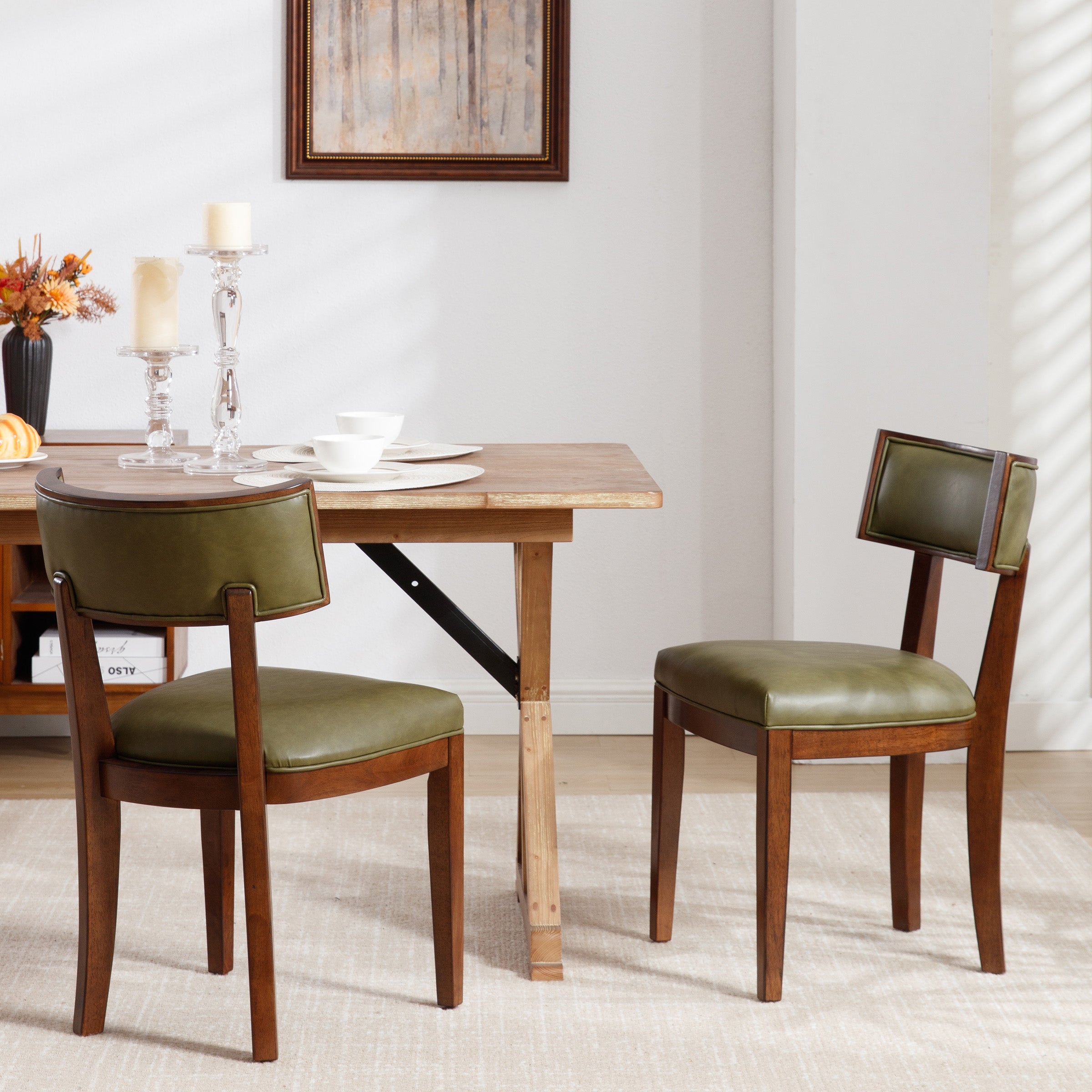 EALSON Mid Century Modern PU Dining Chairs Set of 2 - 061DC