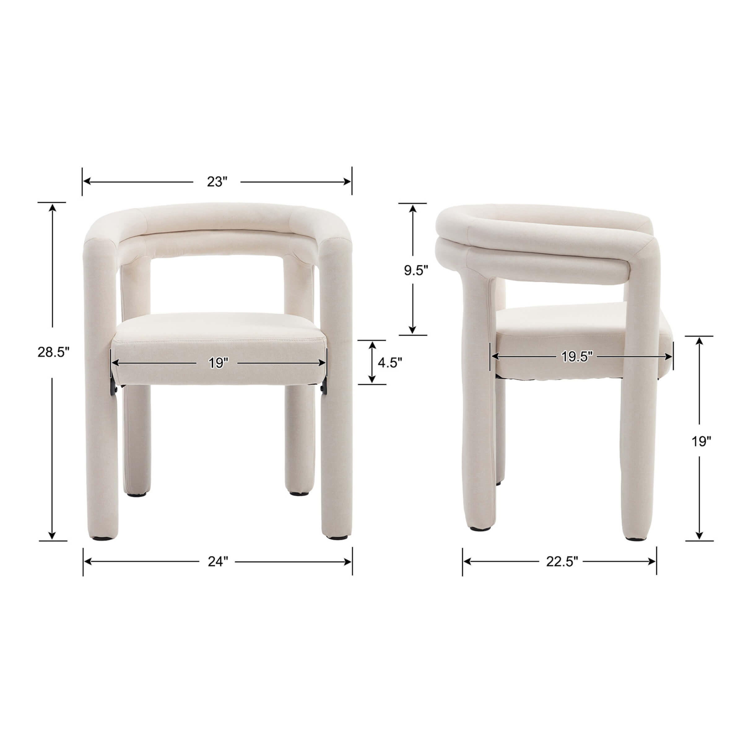 Modern Barrel Dining Chairs Set - 53040DC