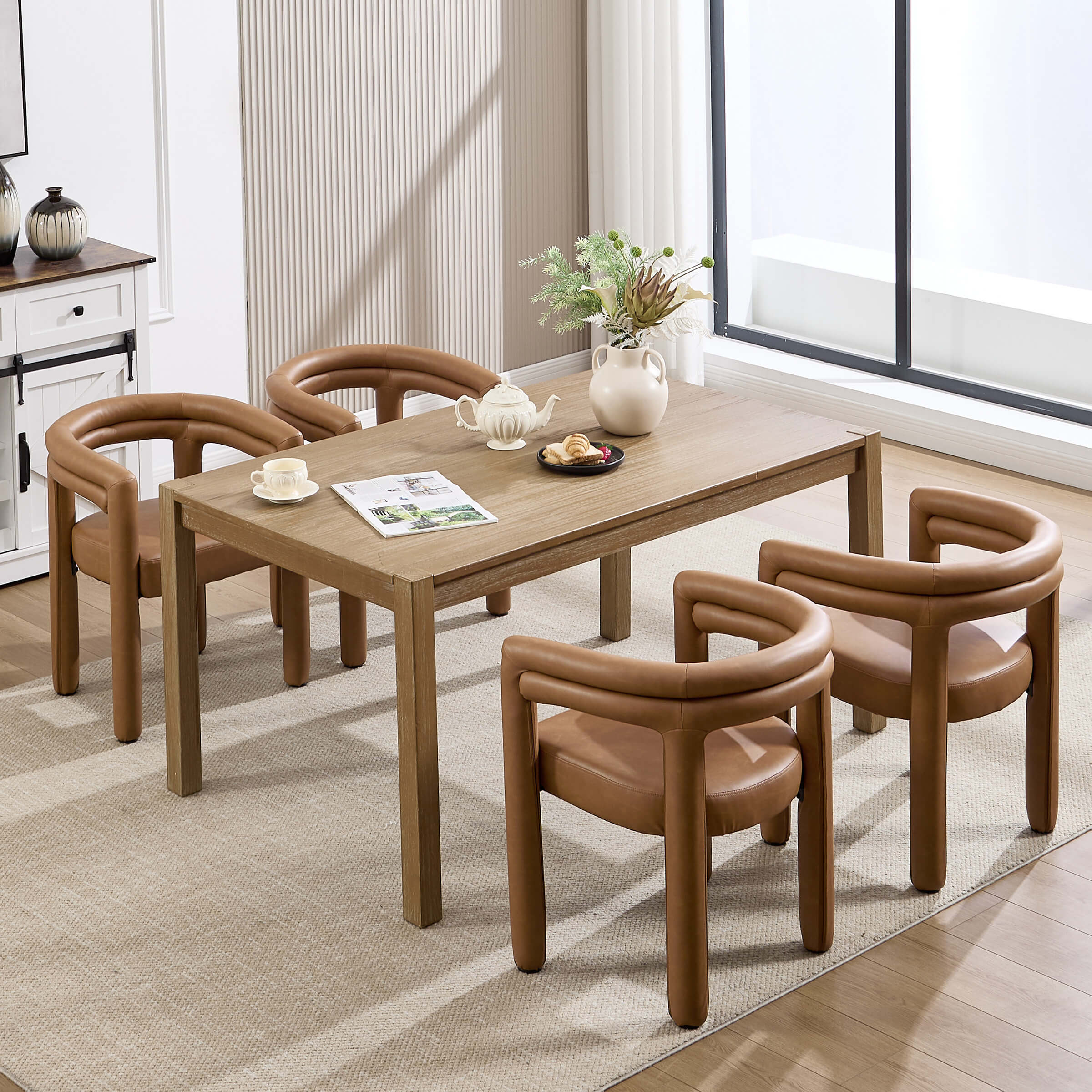 Modern Barrel Dining Chairs Set - 53040DC