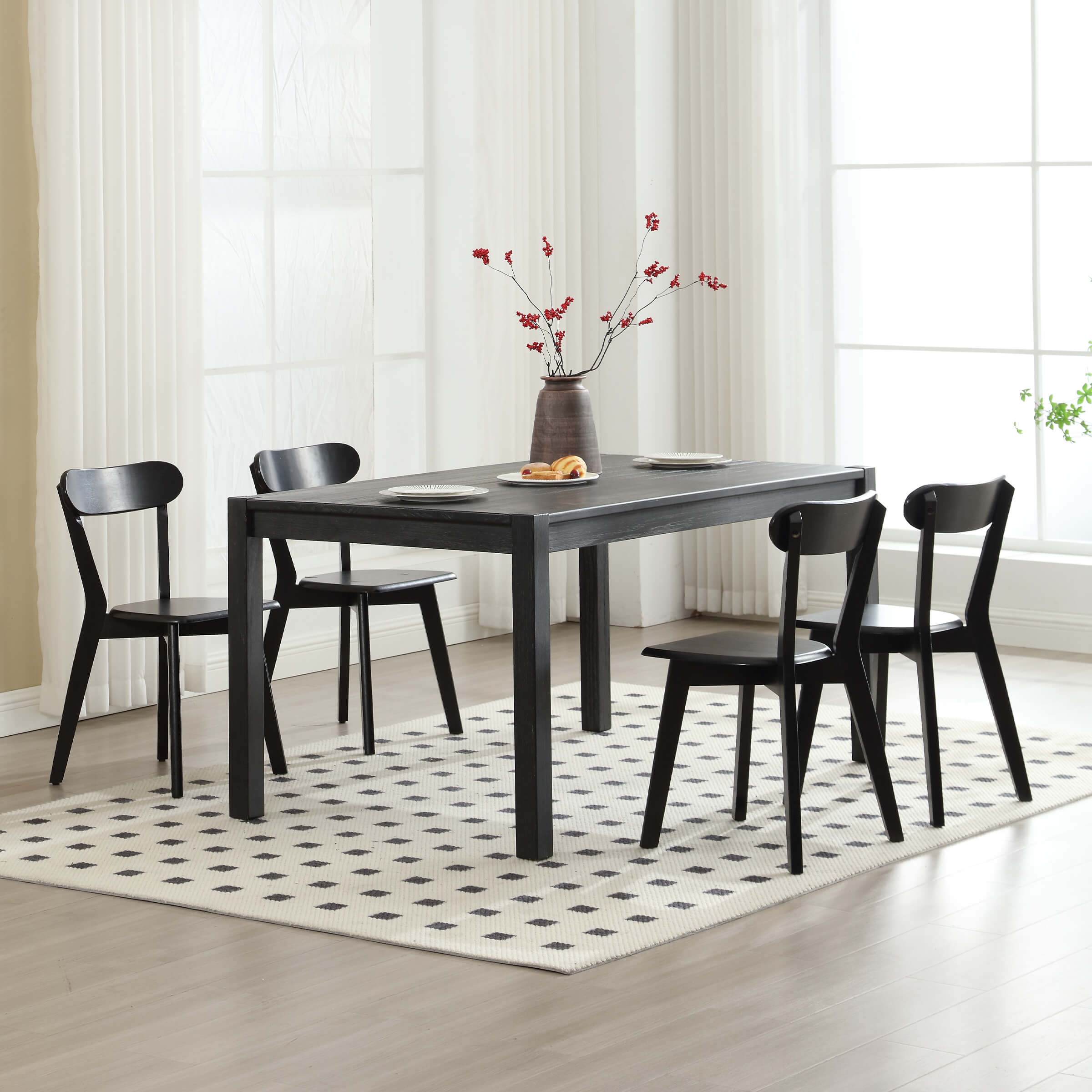 Kmax Oak Wood Dining Chairs Set of 4 - X016DC