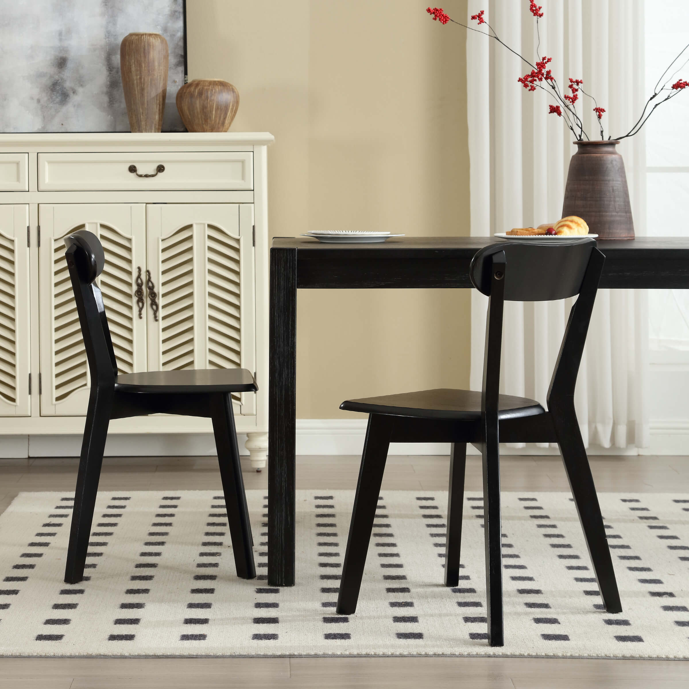 Kmax Oak Wood Dining Chairs Set of 4 - X016DC