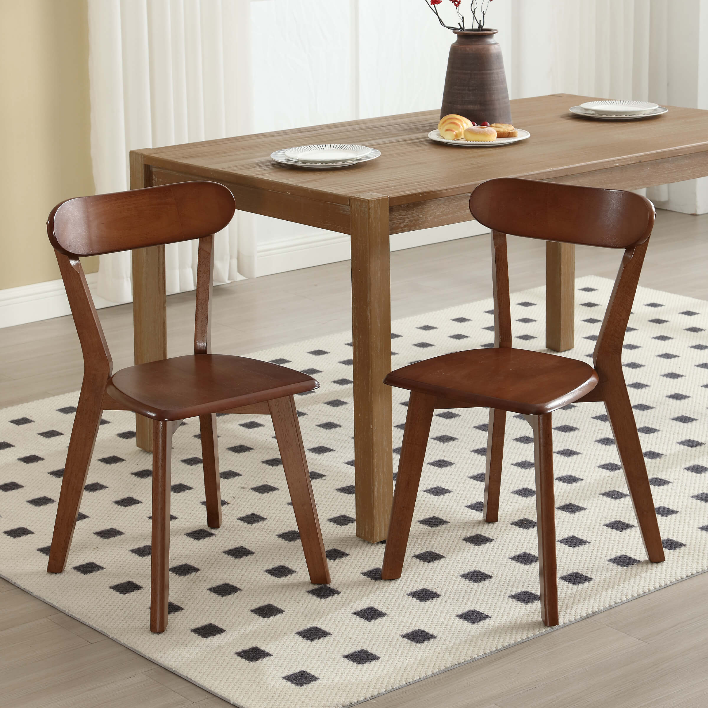 Kmax Oak Wood Dining Chairs Set of 4 - X016DC