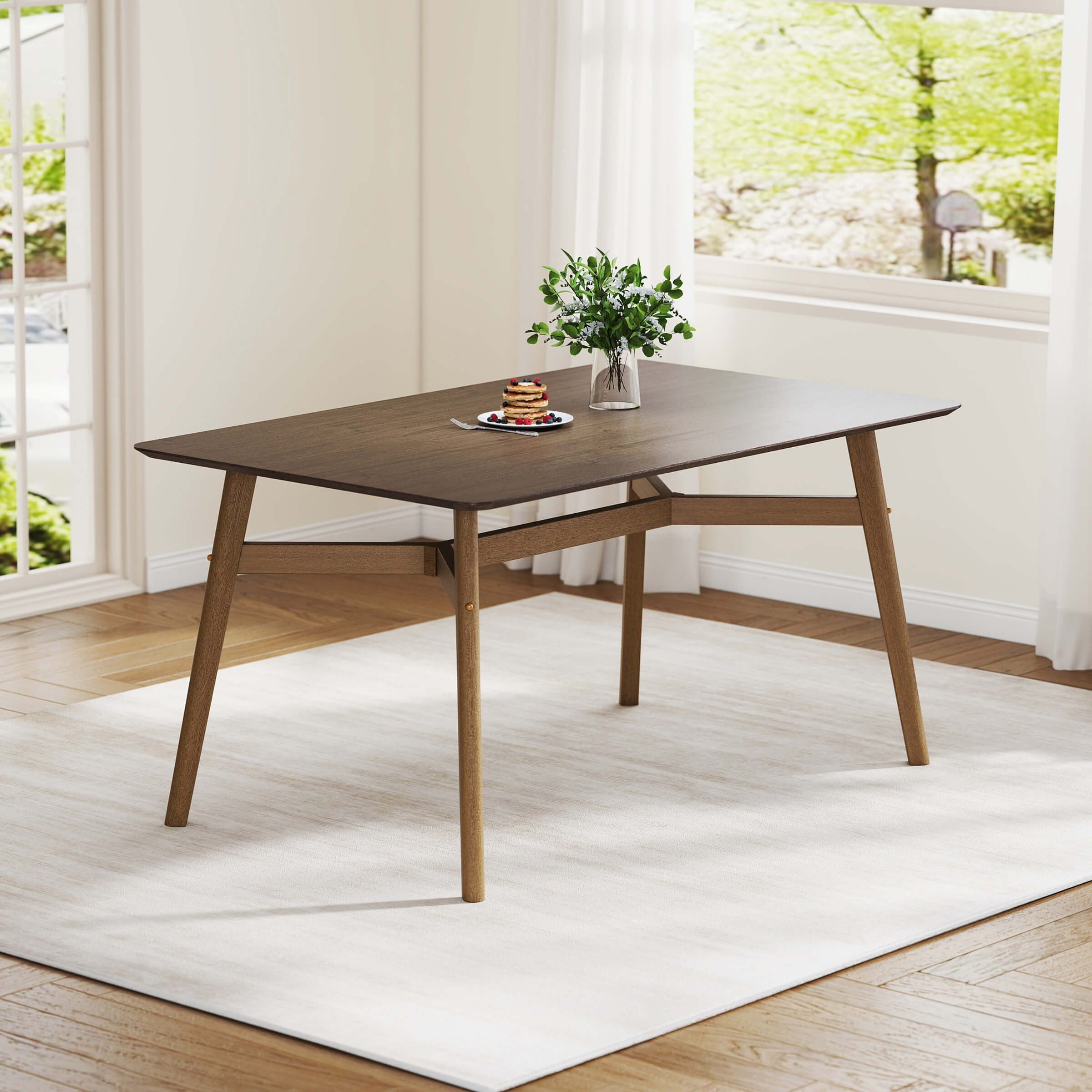 Wood Rectangle Dining Table - 19063DT