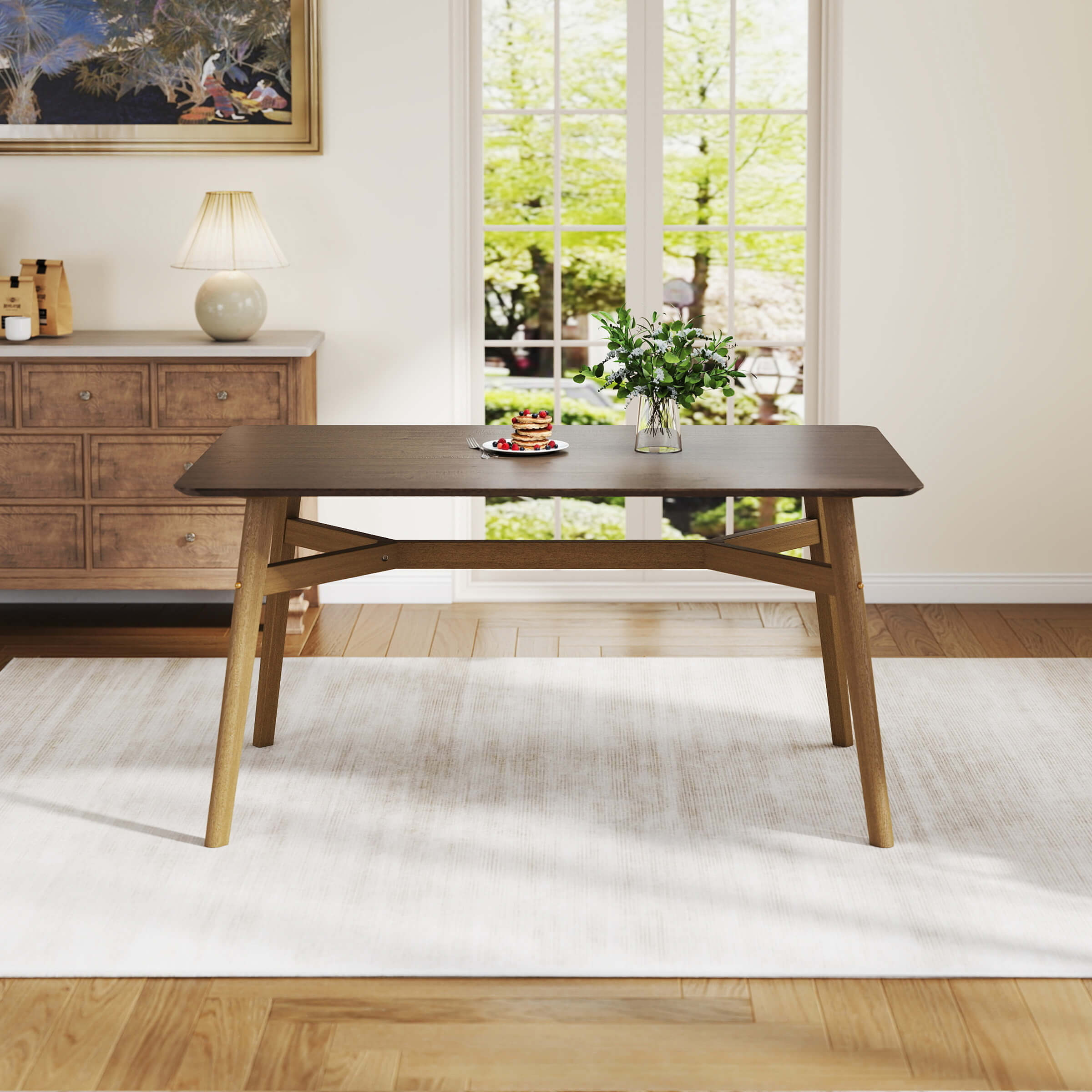 Wood Rectangle Dining Table - 19063DT