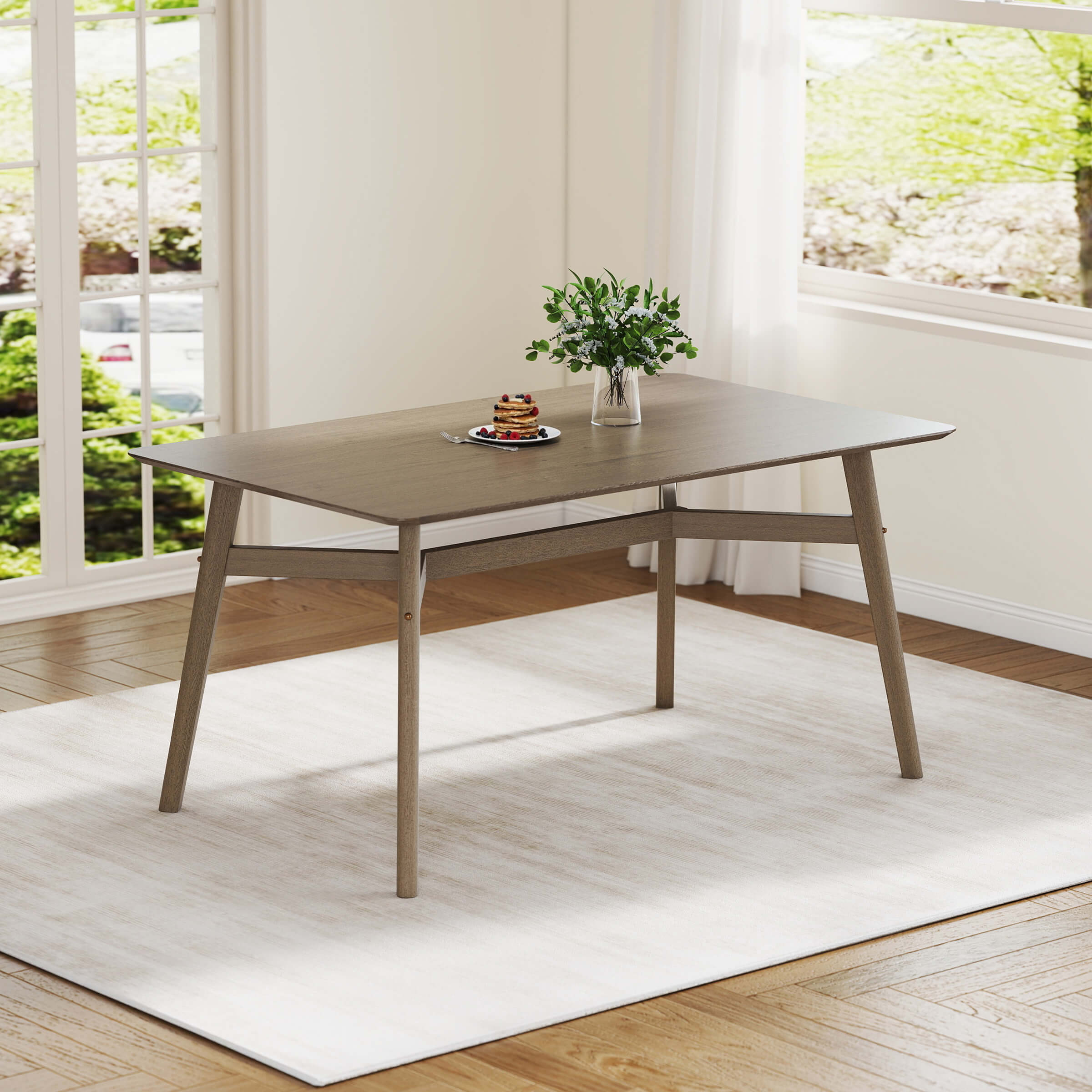 Wood Rectangle Dining Table - 19063DT