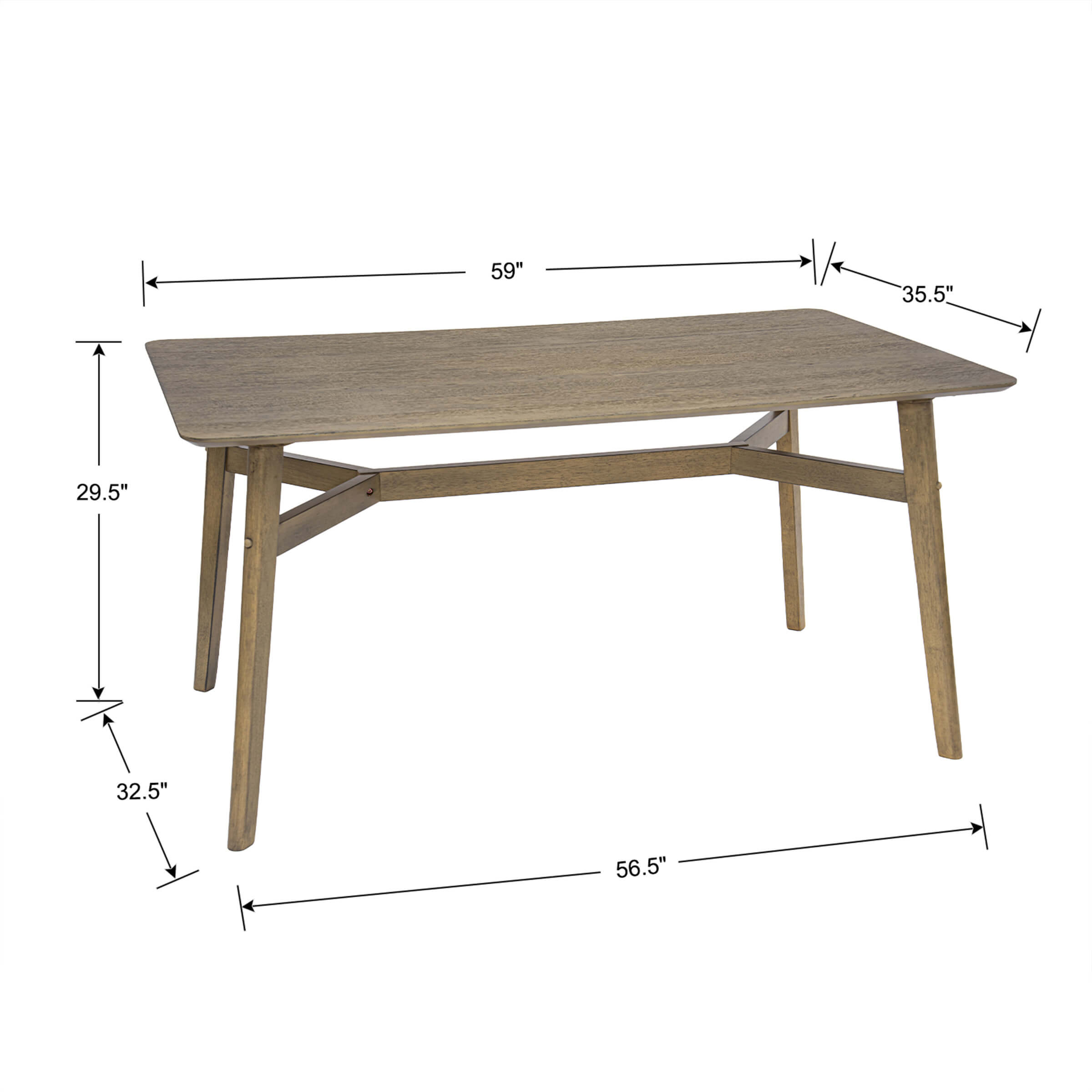 Wood Rectangle Dining Table - 19063DT