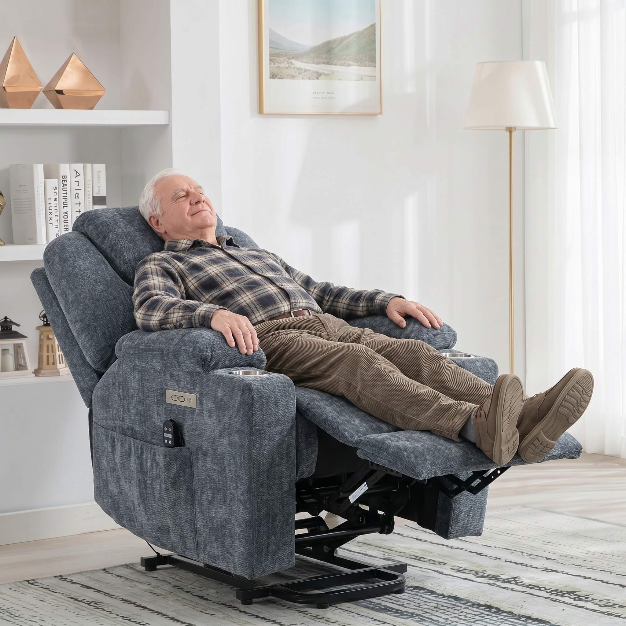 8-Point Massage & Lumbar Heat Power Lift Recliner Chair