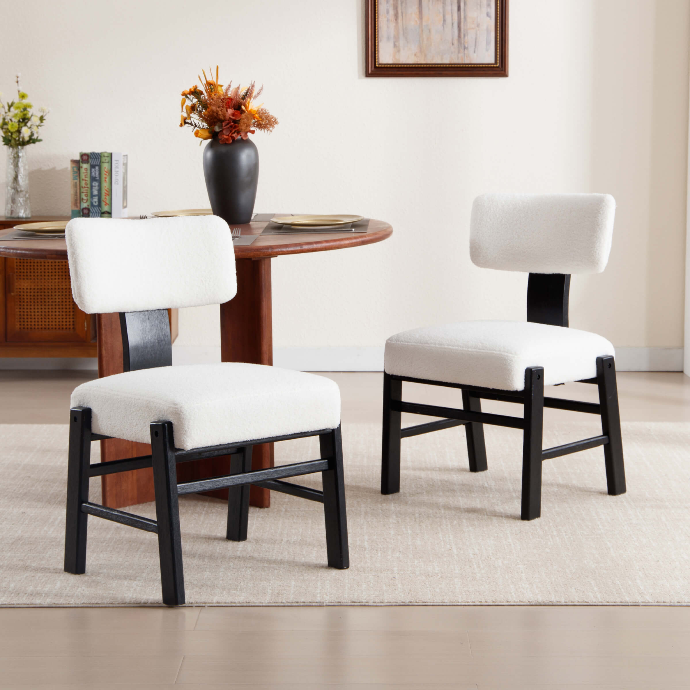 Janoray Curved Back Wood Dining Chairs Set of 2 - 10002DC