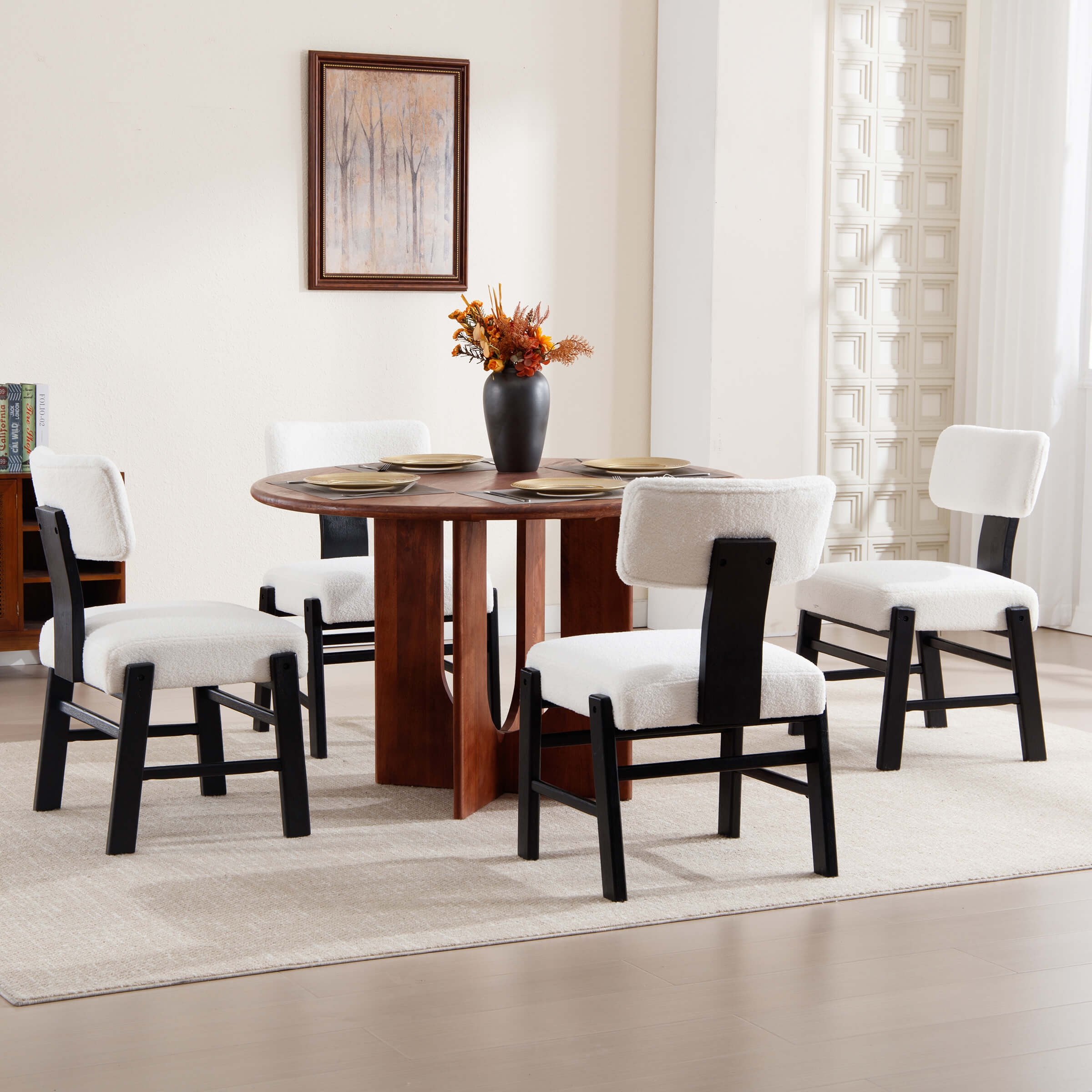 Janoray Curved Back Wood Dining Chairs Set of 2 - 10002DC