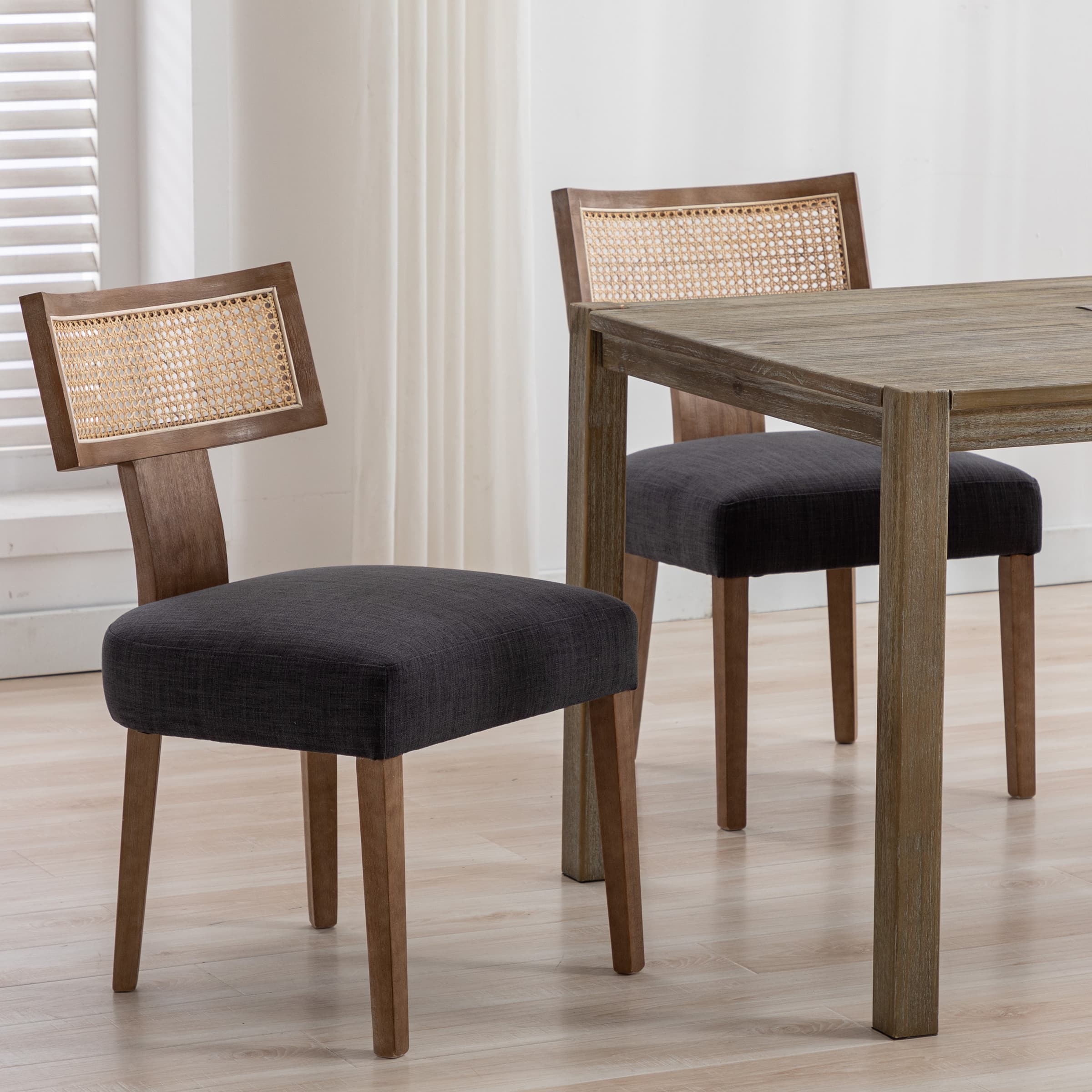 Close-up of chair back and seat