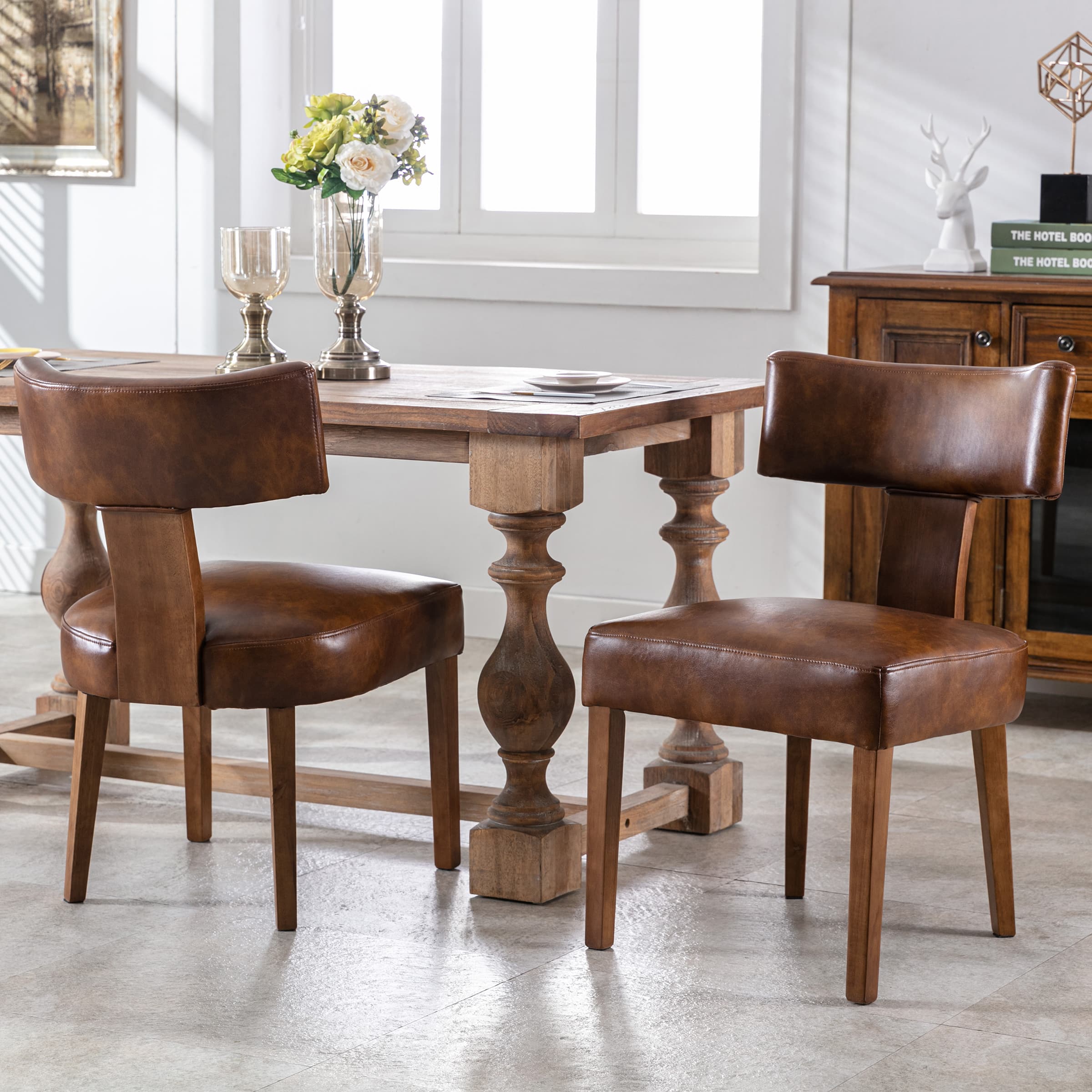 Chairs around table with decor
