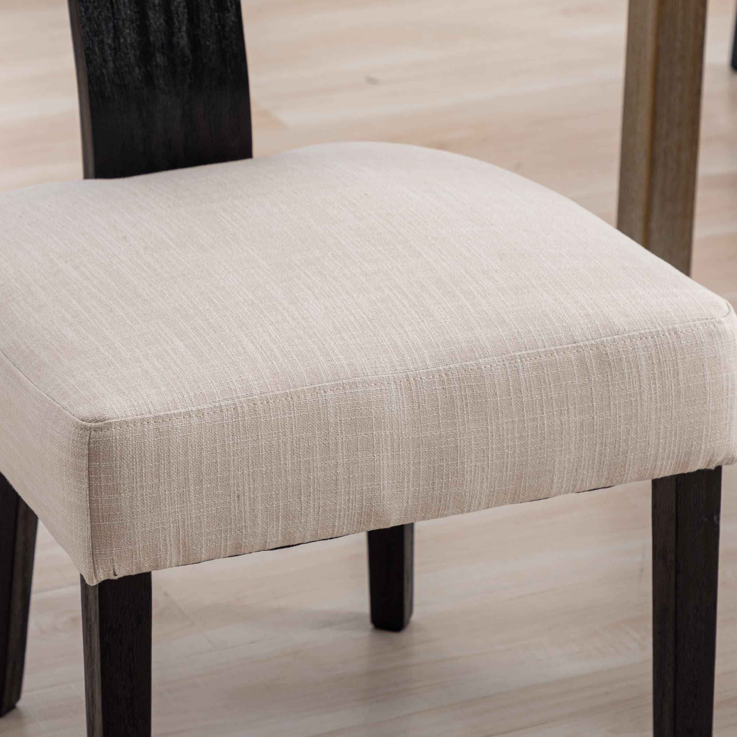 Close-up of beige seat cushion