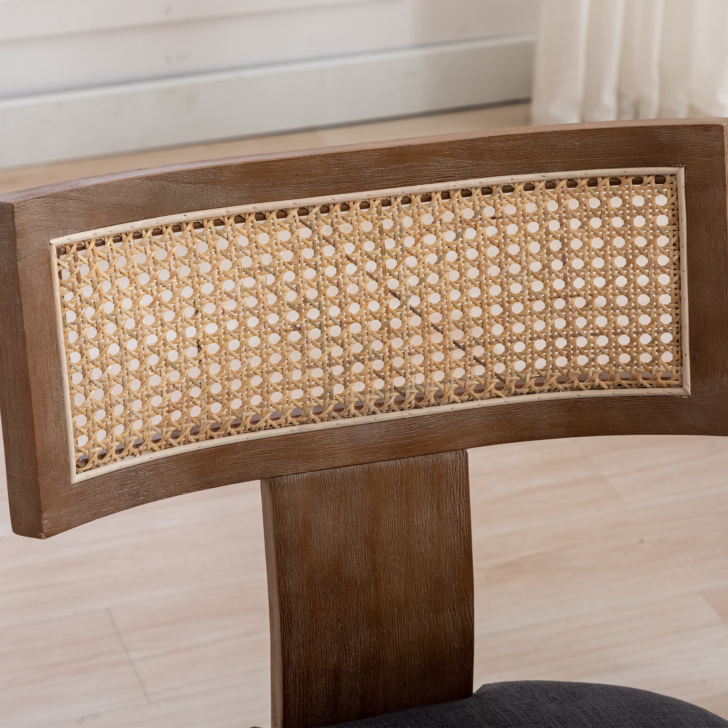 Close-up of chair back cane detail