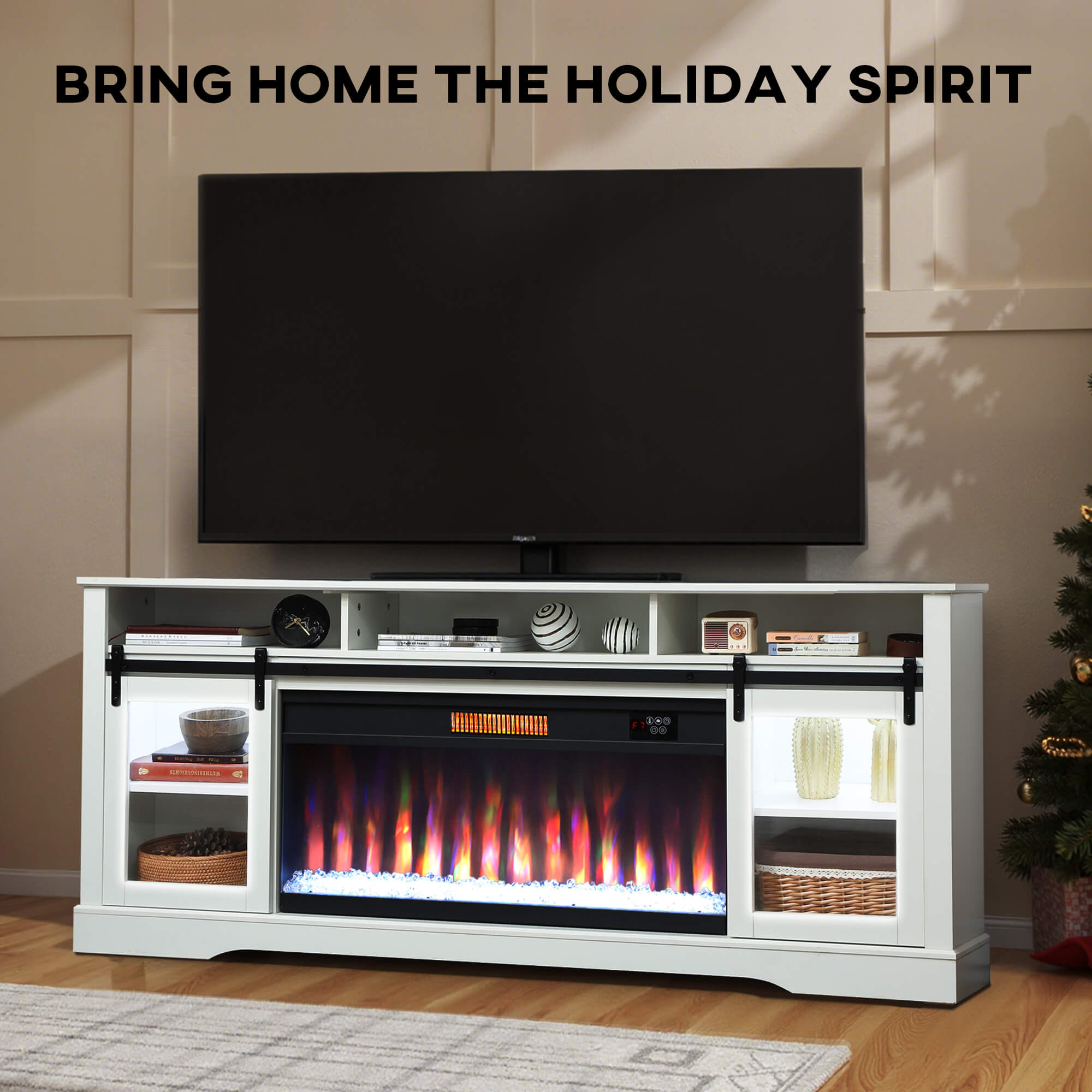 Electric Fireplace TV Stand for 65-80 Inch TVs