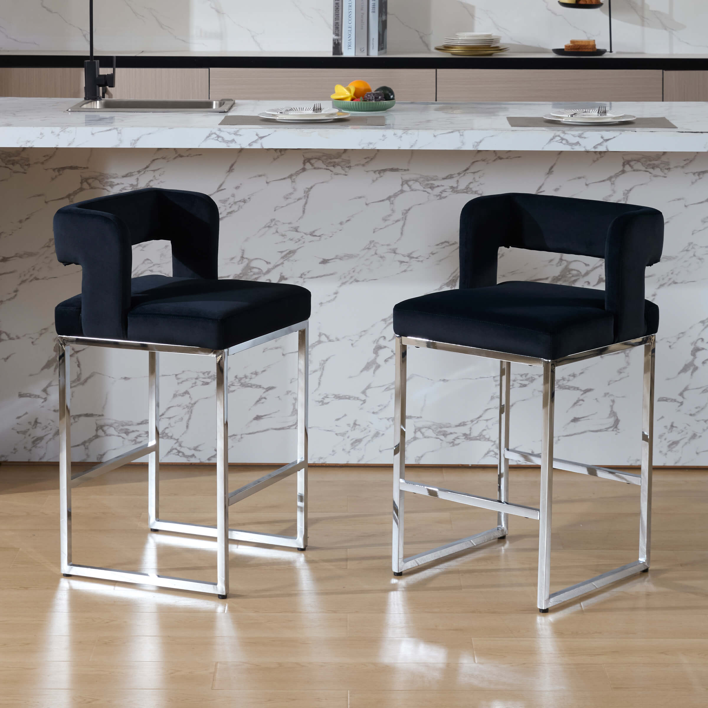 CHICAURA 26”H Barrel Counter Stools Set of 2 - 31035CS