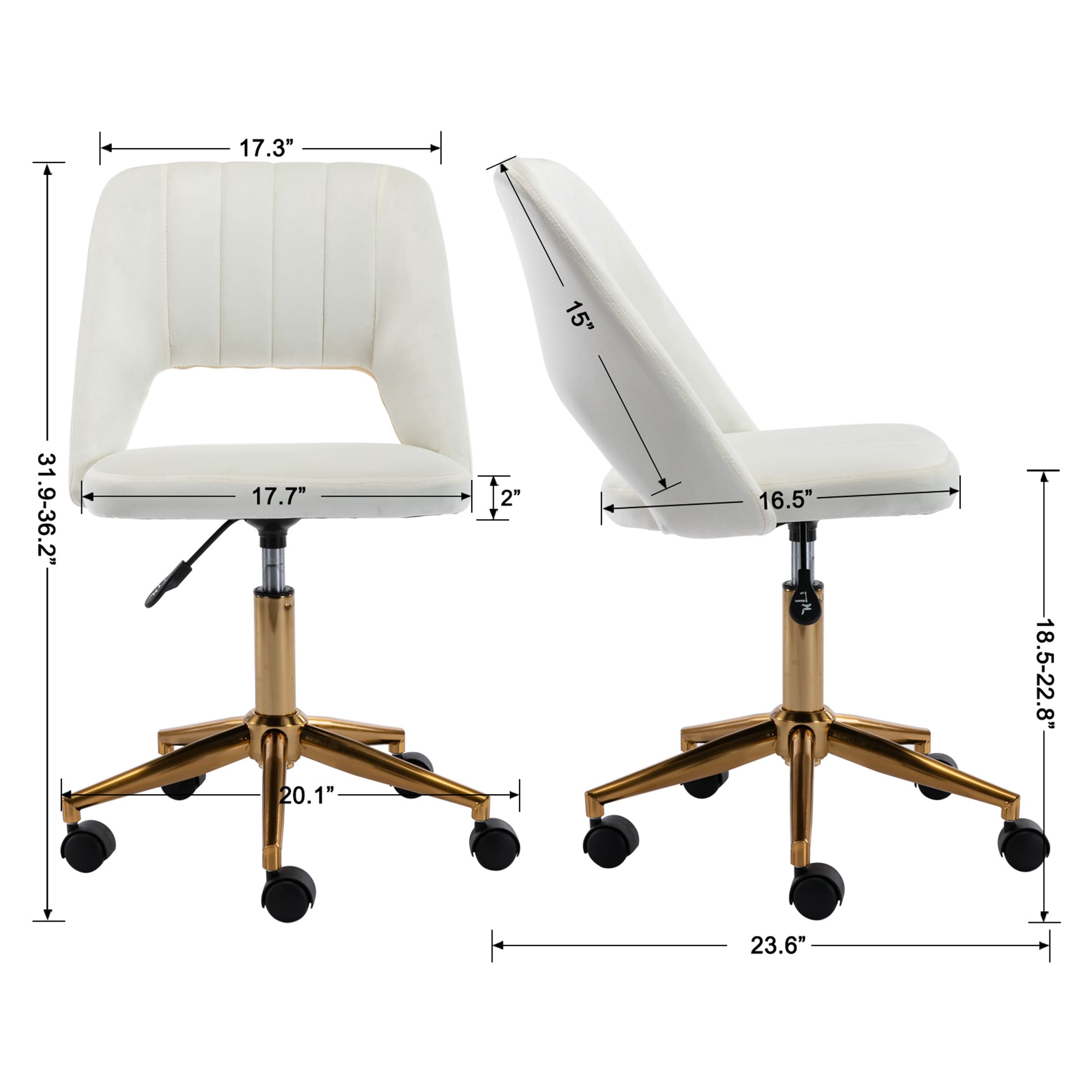 CHICAURA Hollow Back Desk Chair 1 PCS - 8441OC