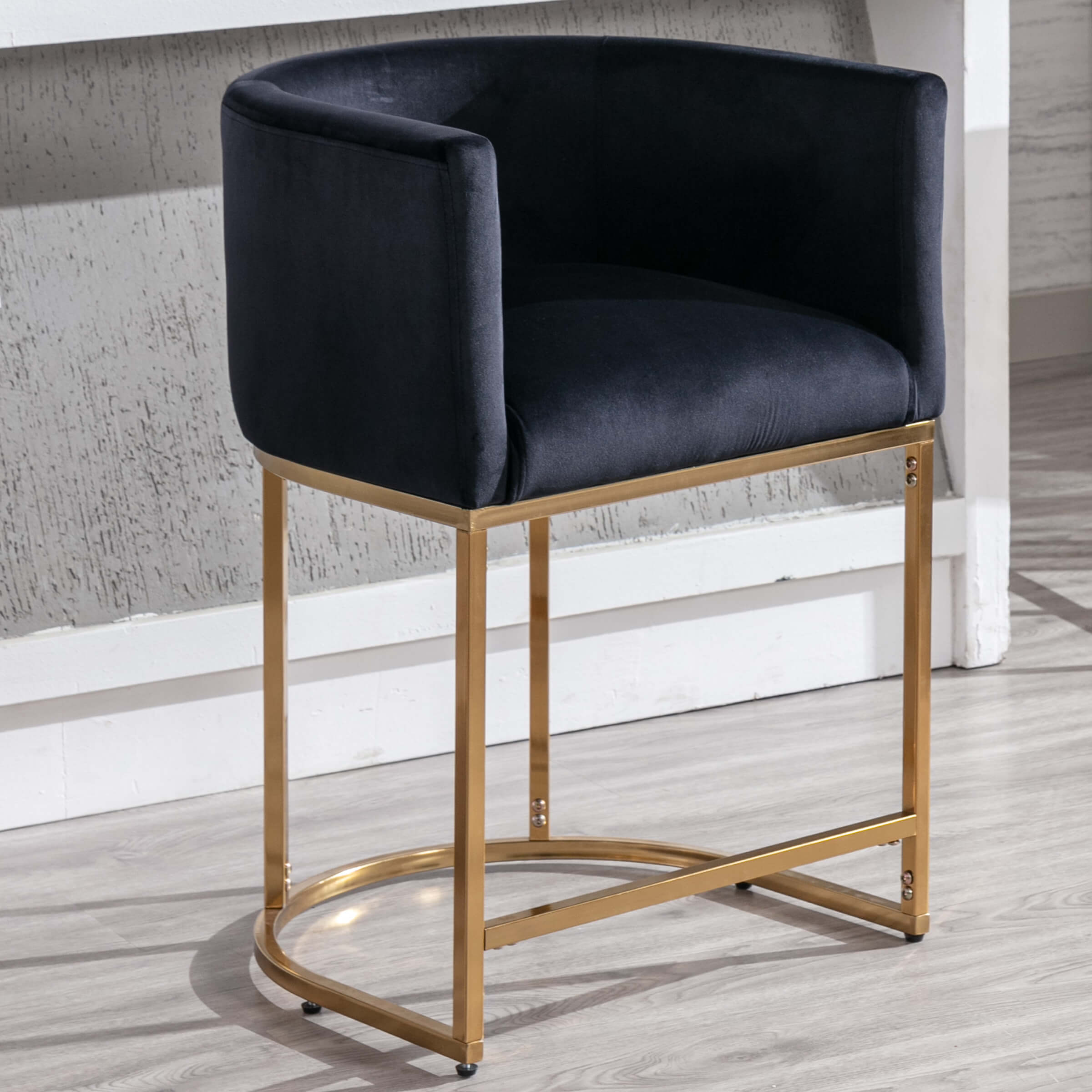 Navy blue chair close-up