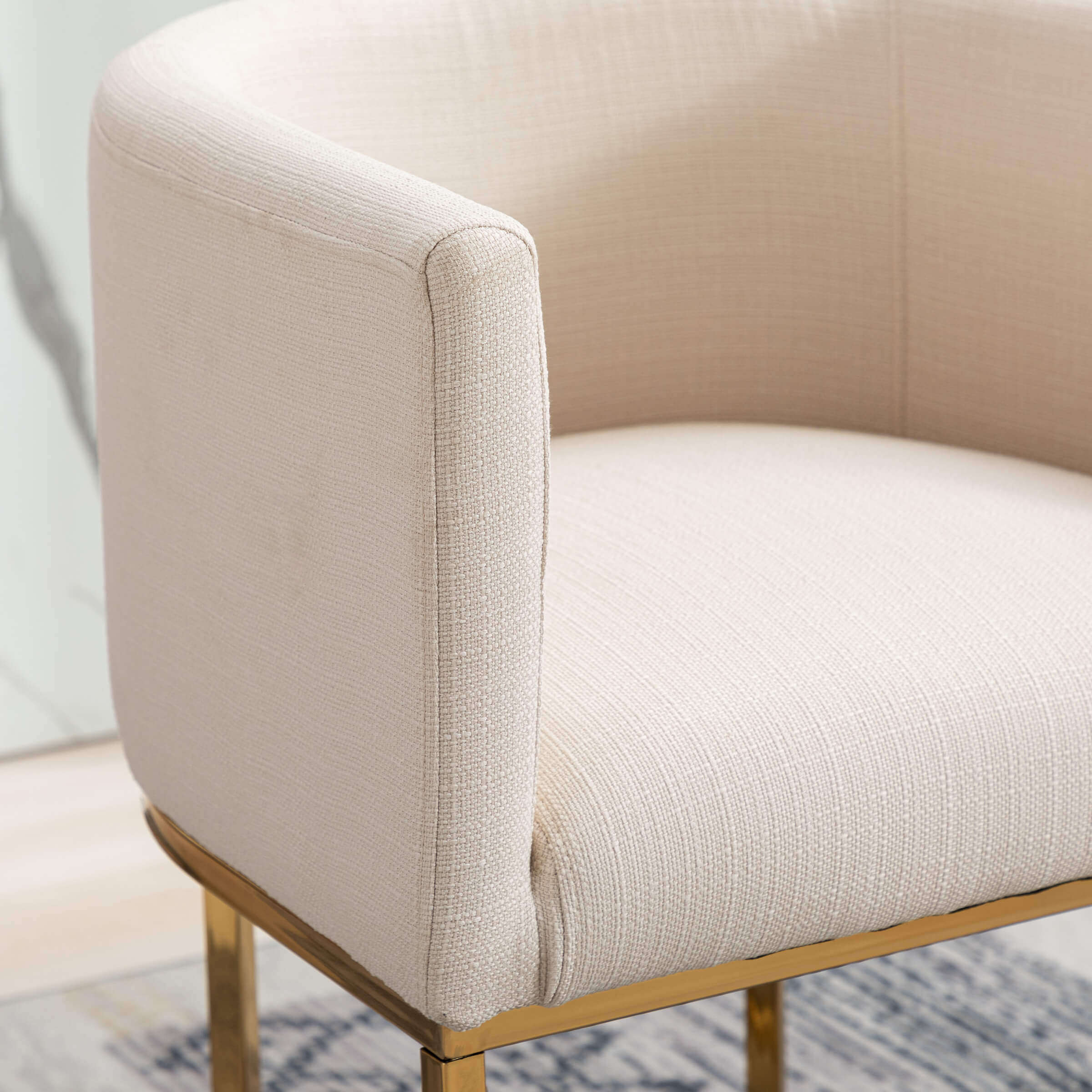 Beige chair stitching