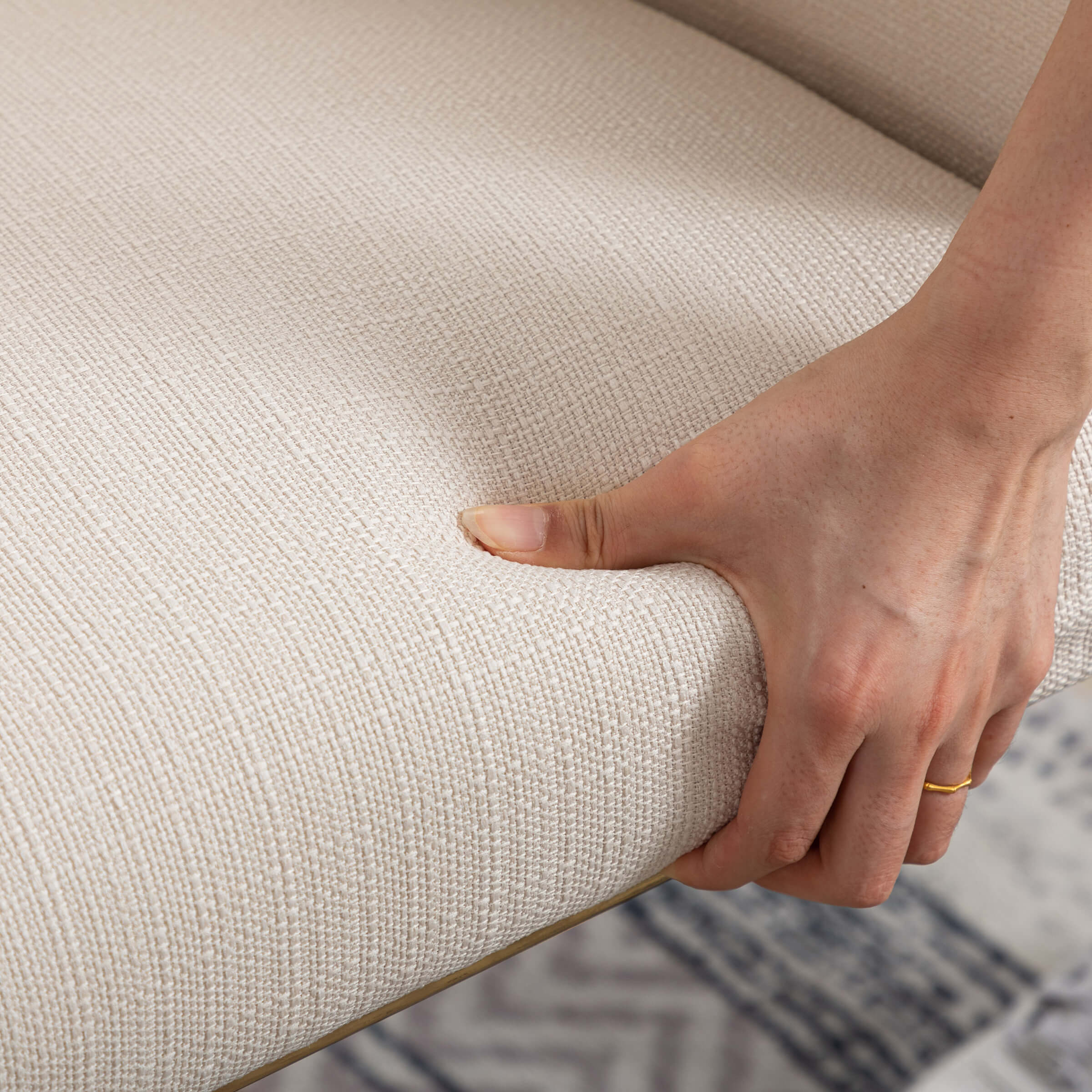 Beige cushion squeeze