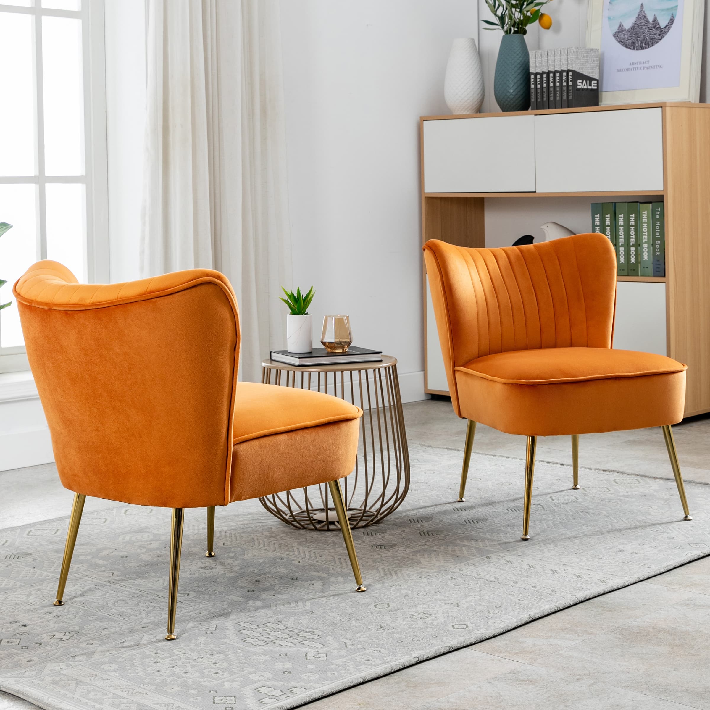 CHICAURA Mid Century Armless Accent Chair Set of 2 - XXX6AC