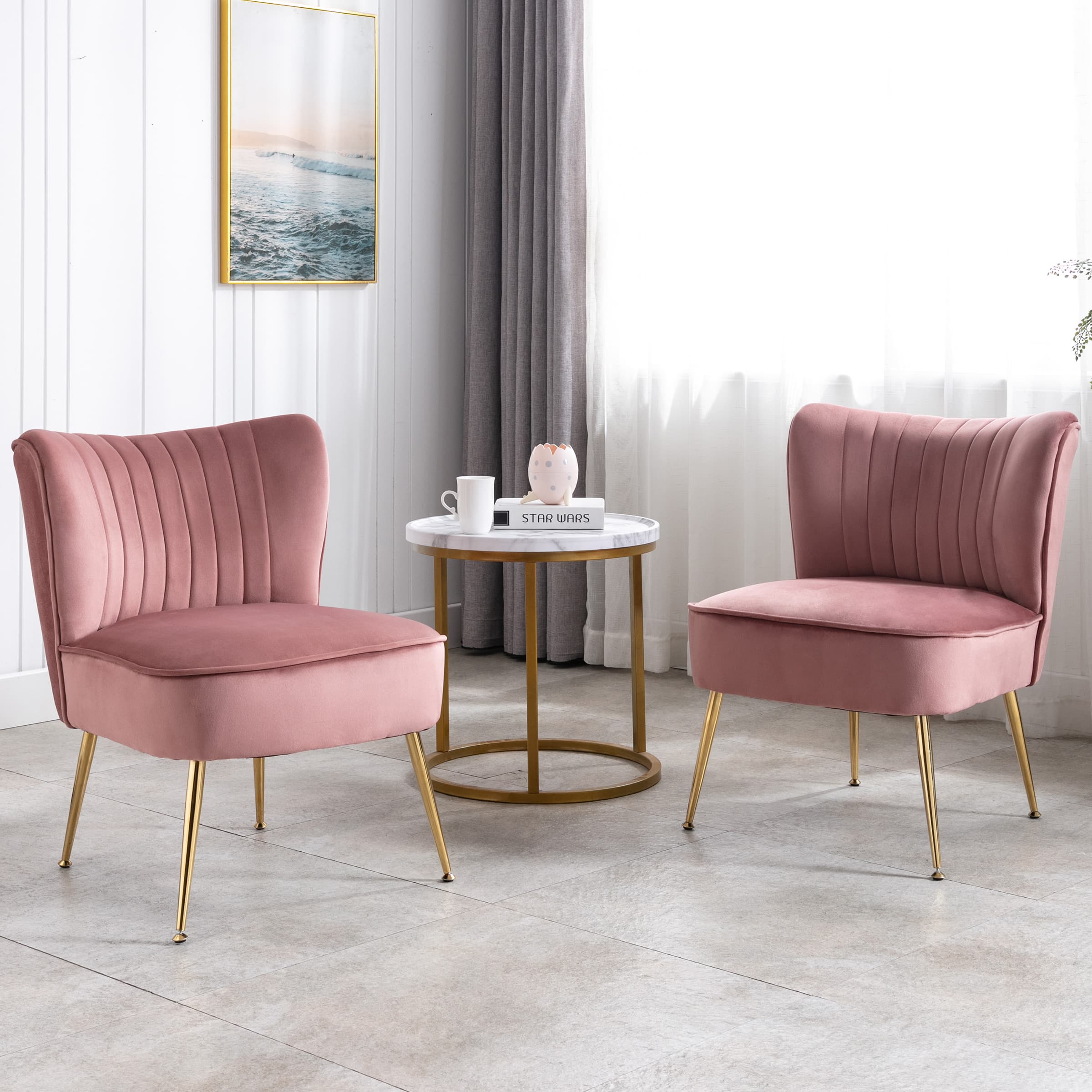 CHICAURA Mid Century Armless Accent Chair Set of 2 - XXX6AC