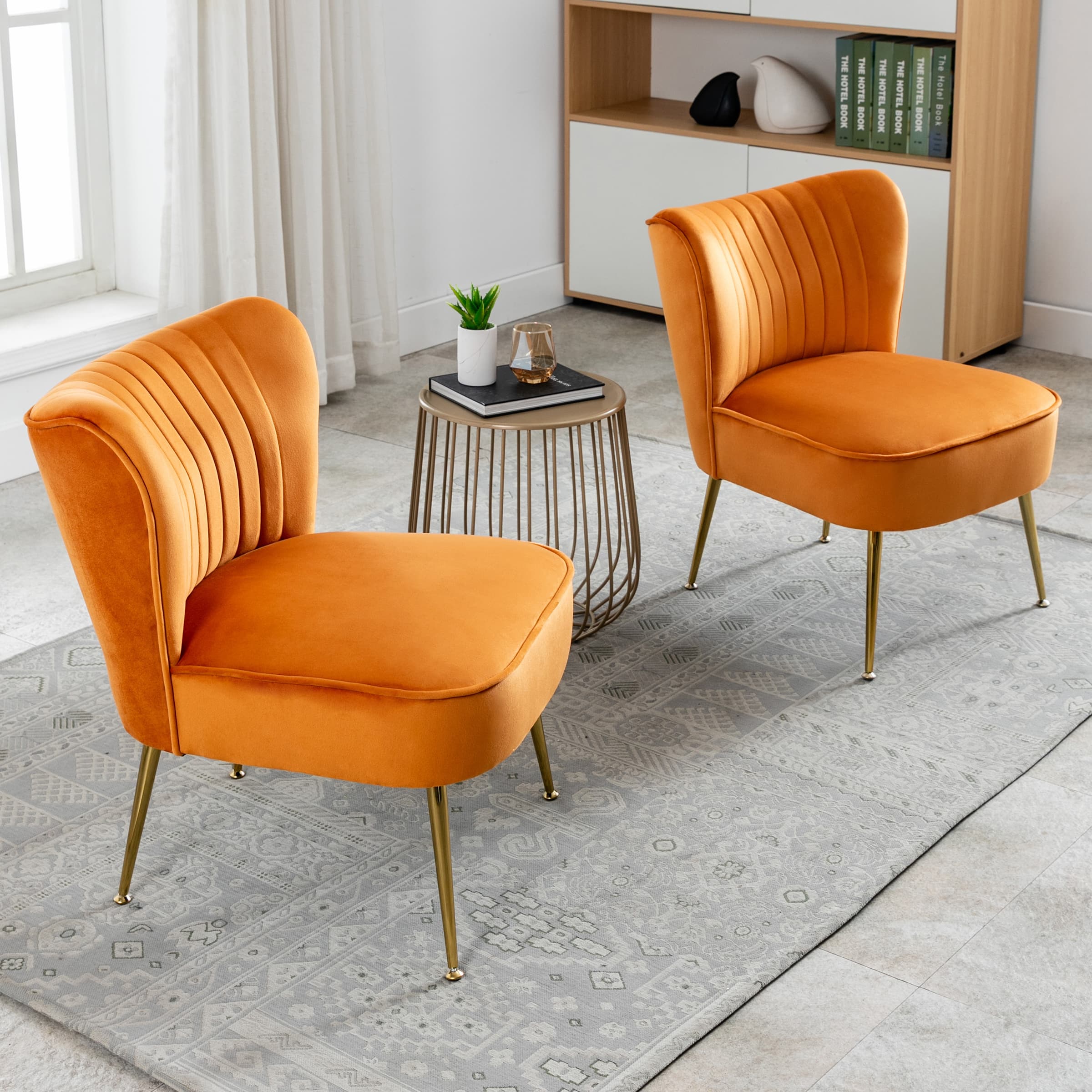 CHICAURA Mid Century Armless Accent Chair Set of 2 - XXX6AC