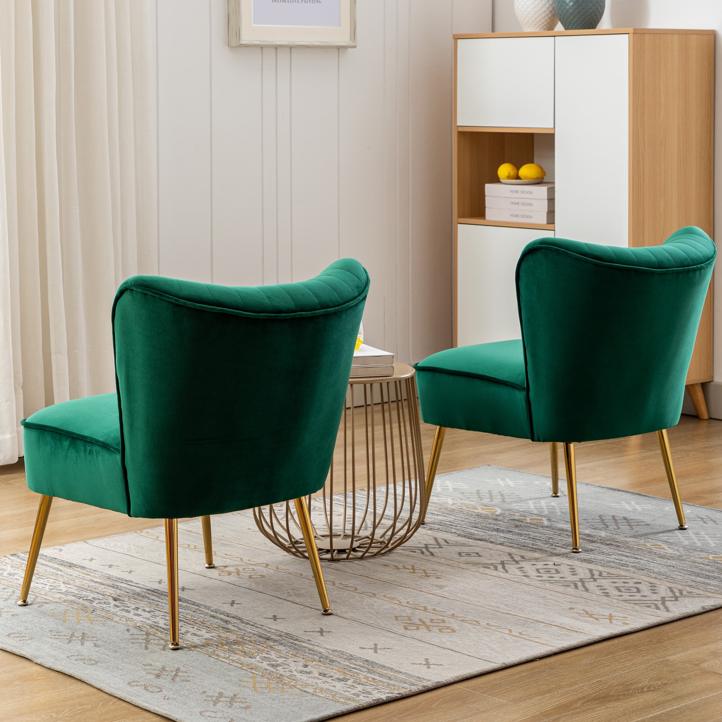 CHICAURA Mid Century Armless Accent Chair Set of 2 - XXX6AC