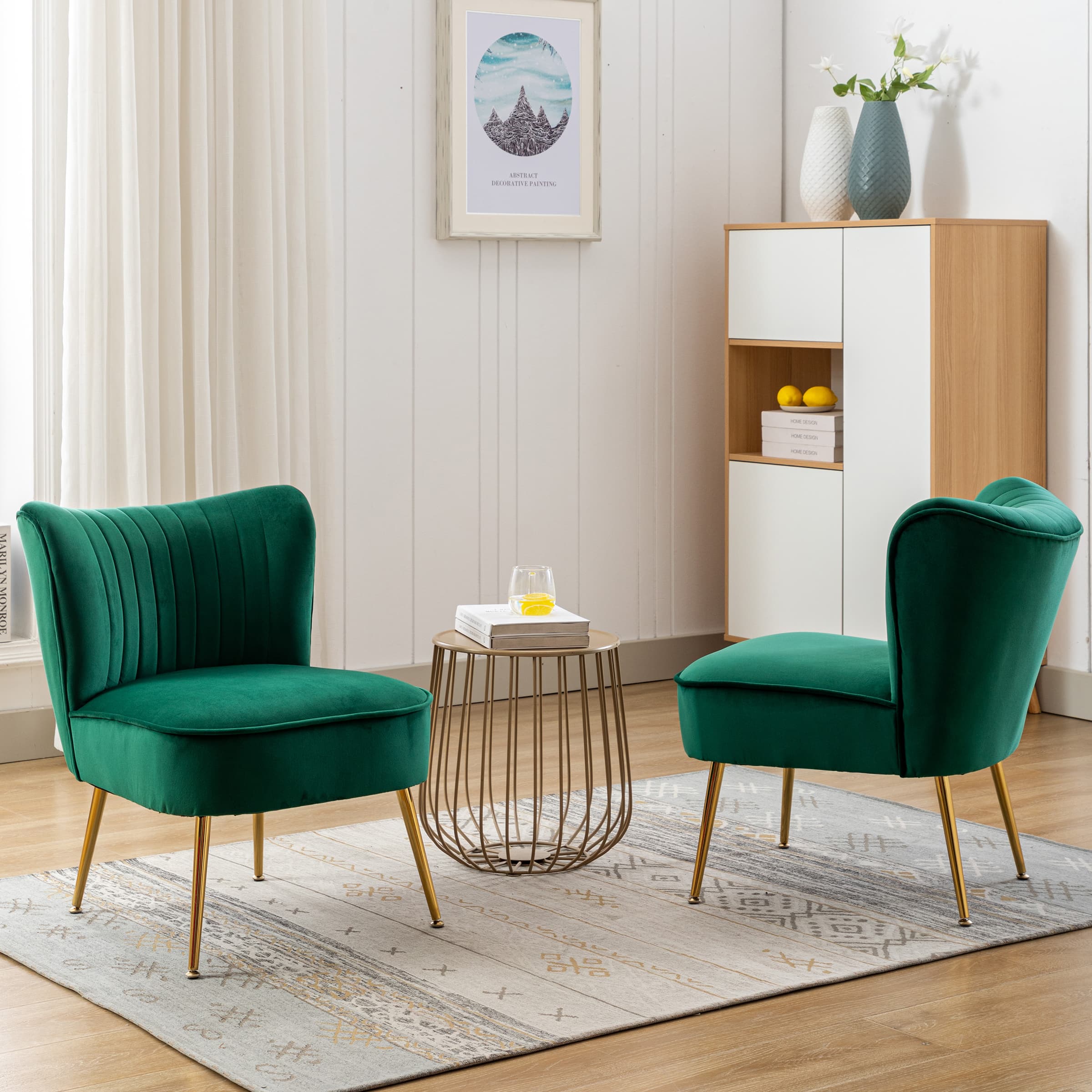 CHICAURA Mid Century Armless Accent Chair Set of 2 - XXX6AC