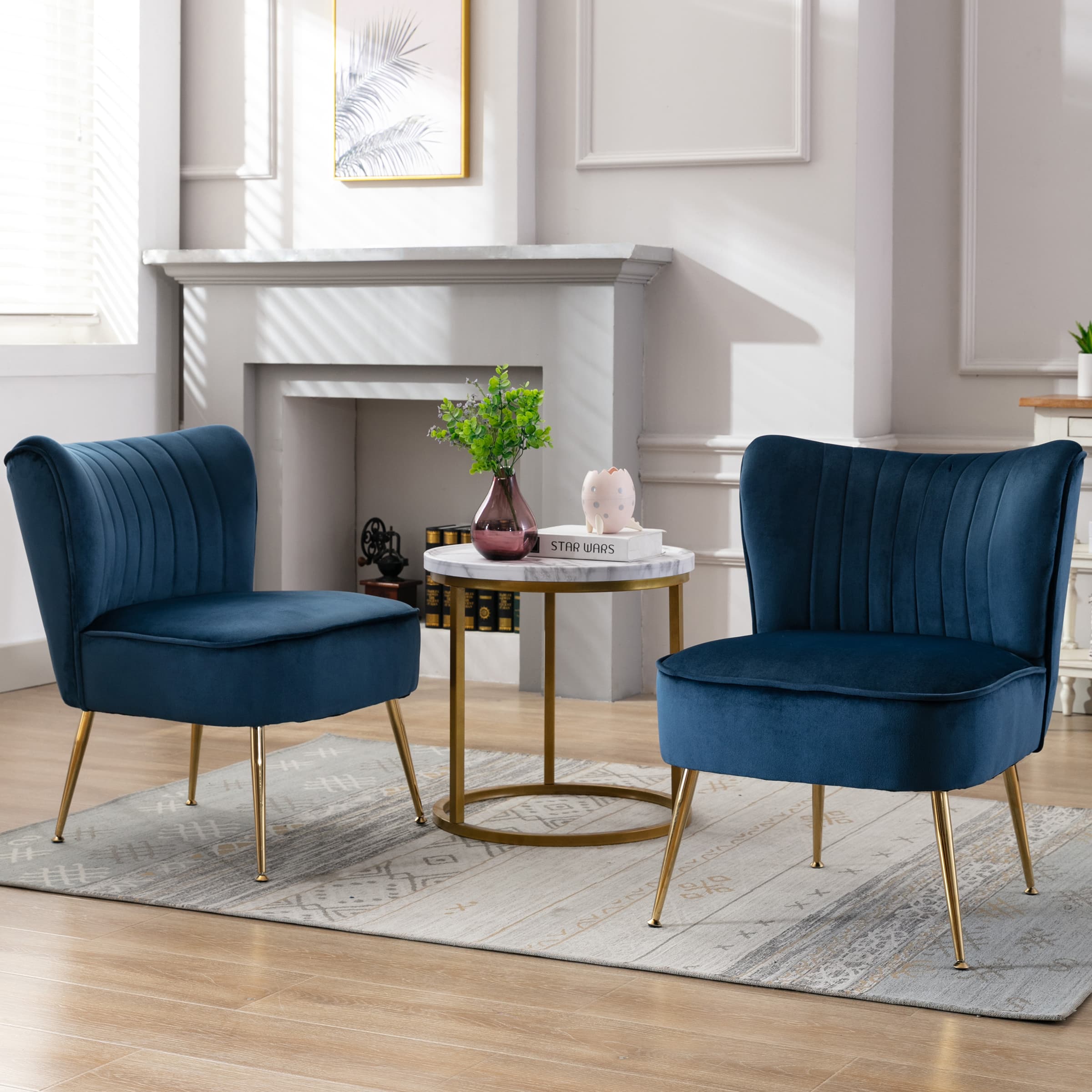 CHICAURA Mid Century Armless Accent Chair Set of 2 - XXX6AC